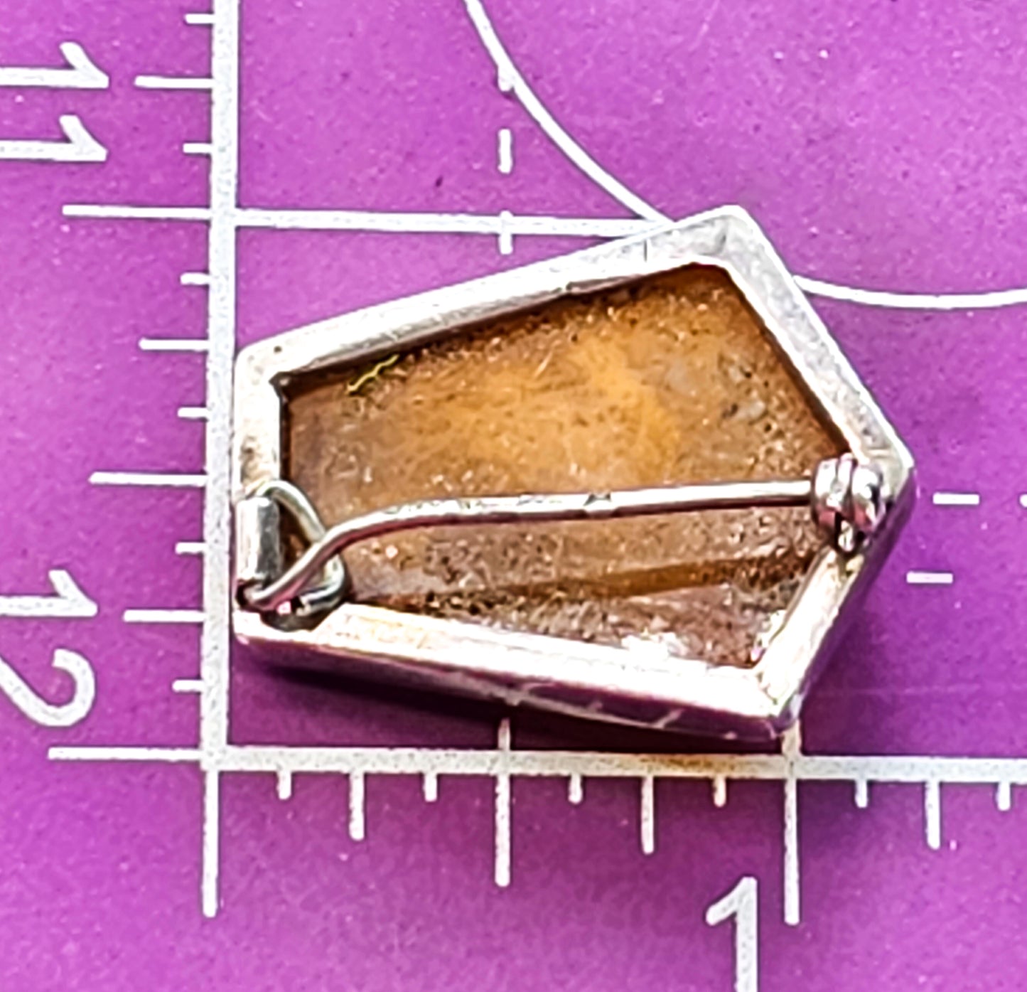 Polish Baltic Amber Abstract vintage sterling silver brooch