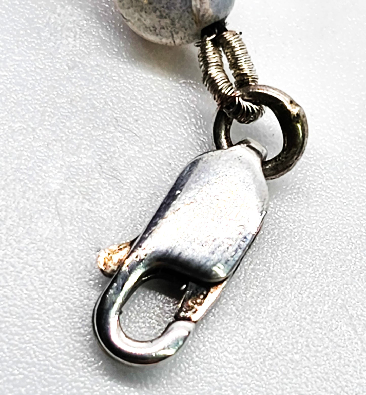 Labradorite flashy beaded sterling silver bracelet