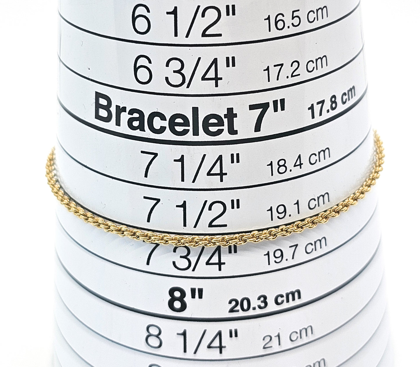 Twisted rope vintage retro 90's gold toned tennis bracelet 7.5 inches