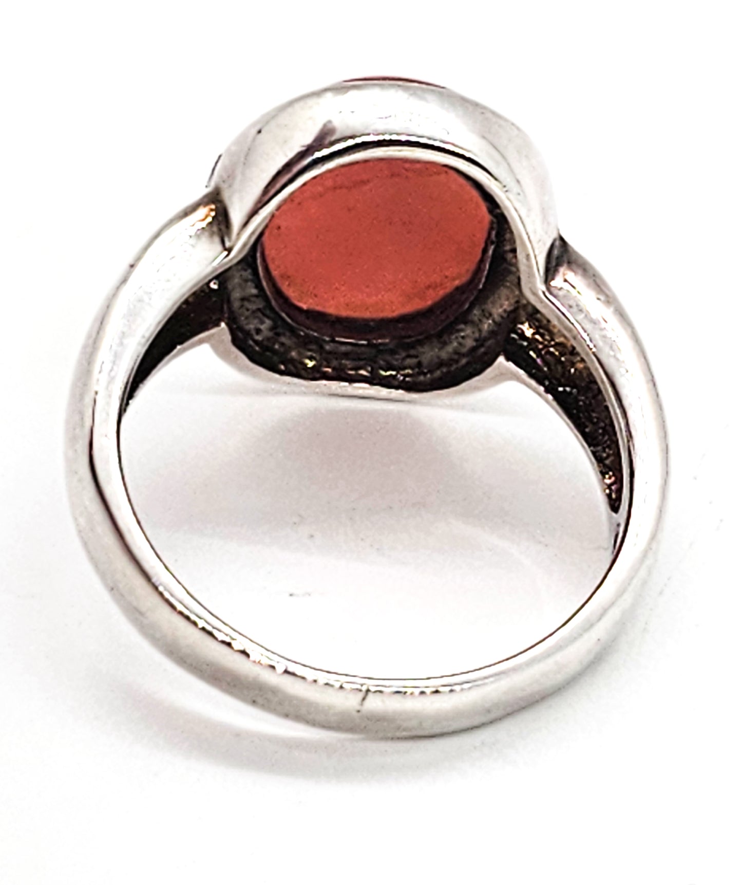Badavichi Rhodonite pink gemstone signed vintage sterling silver ring size 10