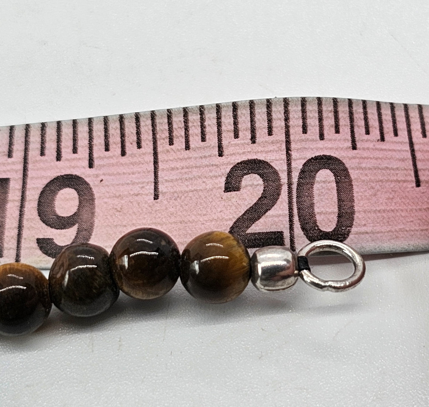 Tiger's eye beaded nugget natural gemstone sterling silver vintage necklace
