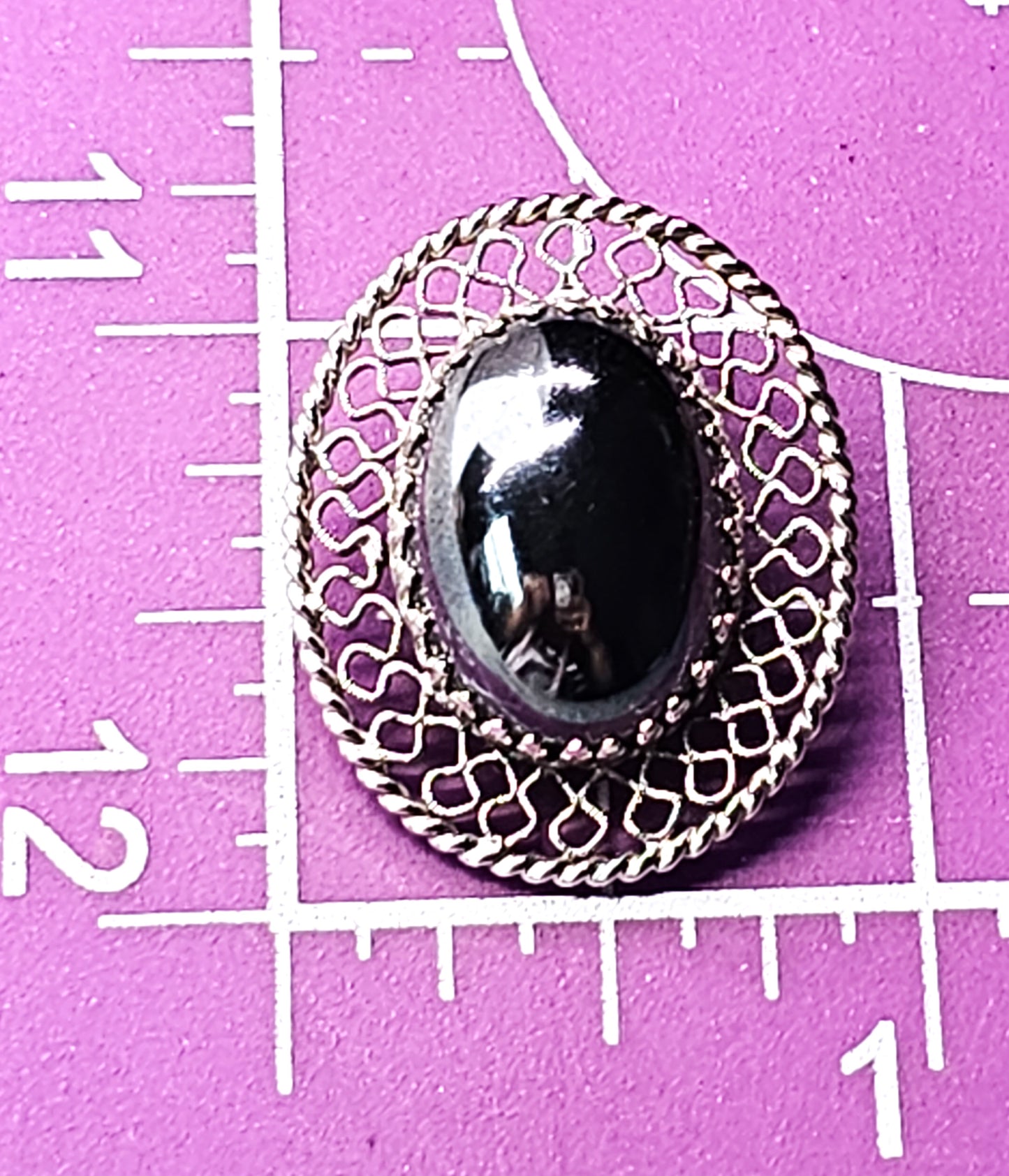 Whiting and Davis vintage signed hematite silver clip on earrings