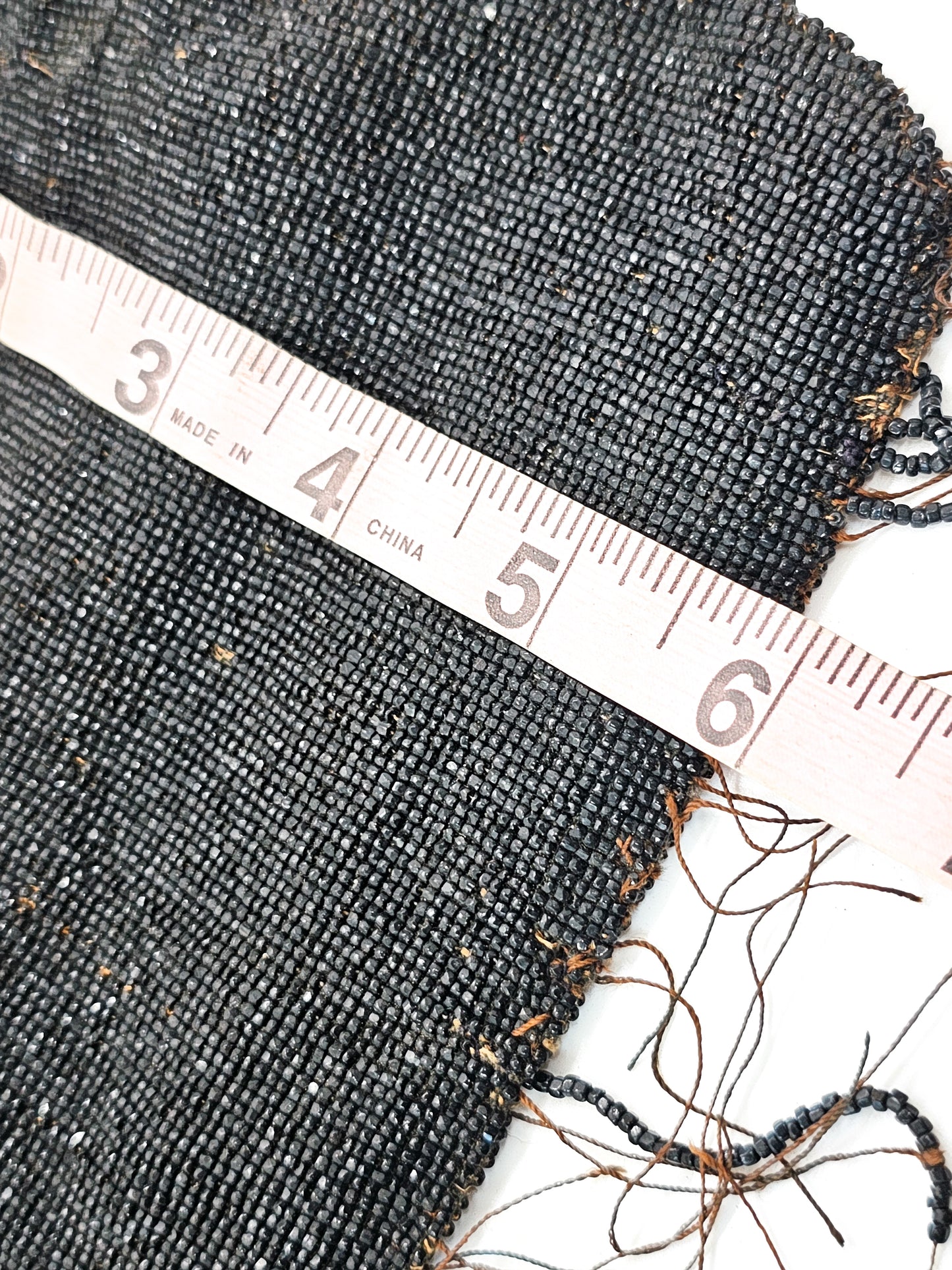 Victorian 19th century black beaded silver plated antique purse