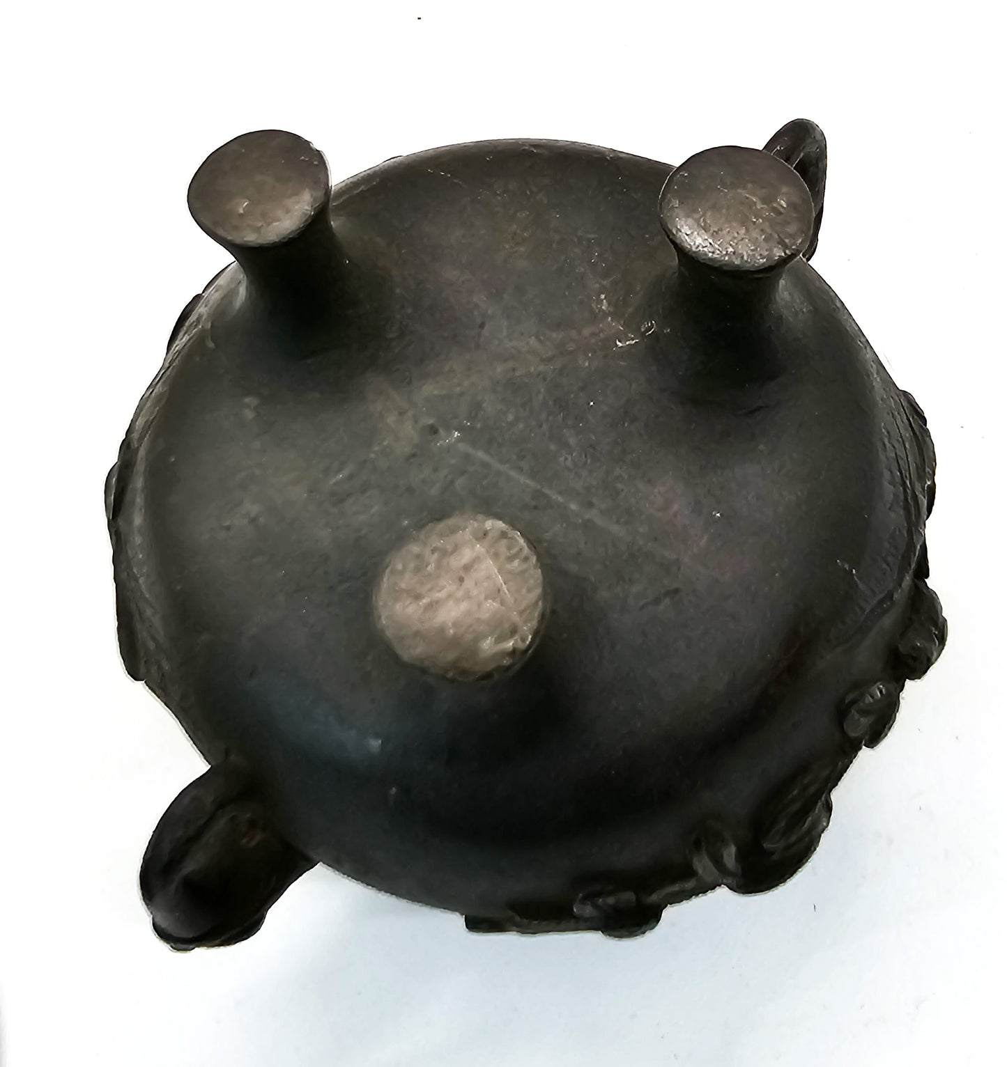 Bronze foo dog and bird antique early 20th century censer incense burner