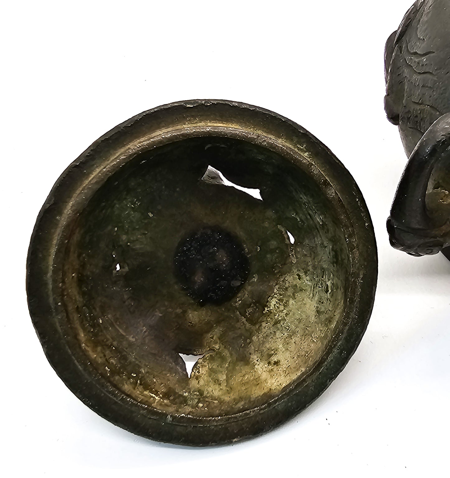 Bronze foo dog and bird antique early 20th century censer incense burner
