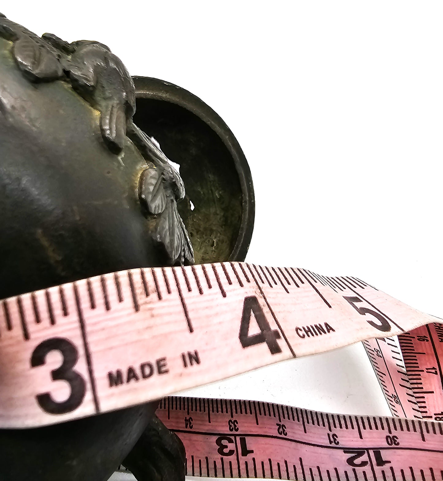 Bronze foo dog and bird antique early 20th century censer incense burner