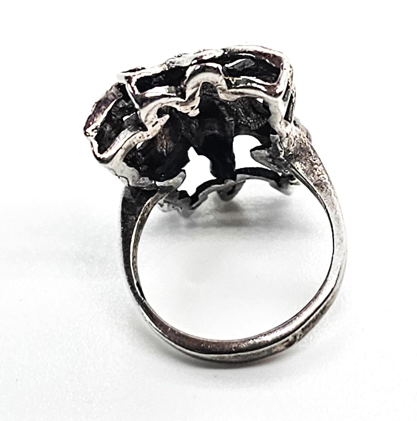 Butterfly Fairy Queen Nymph marcasite sterling silver vintage ring size 3.5