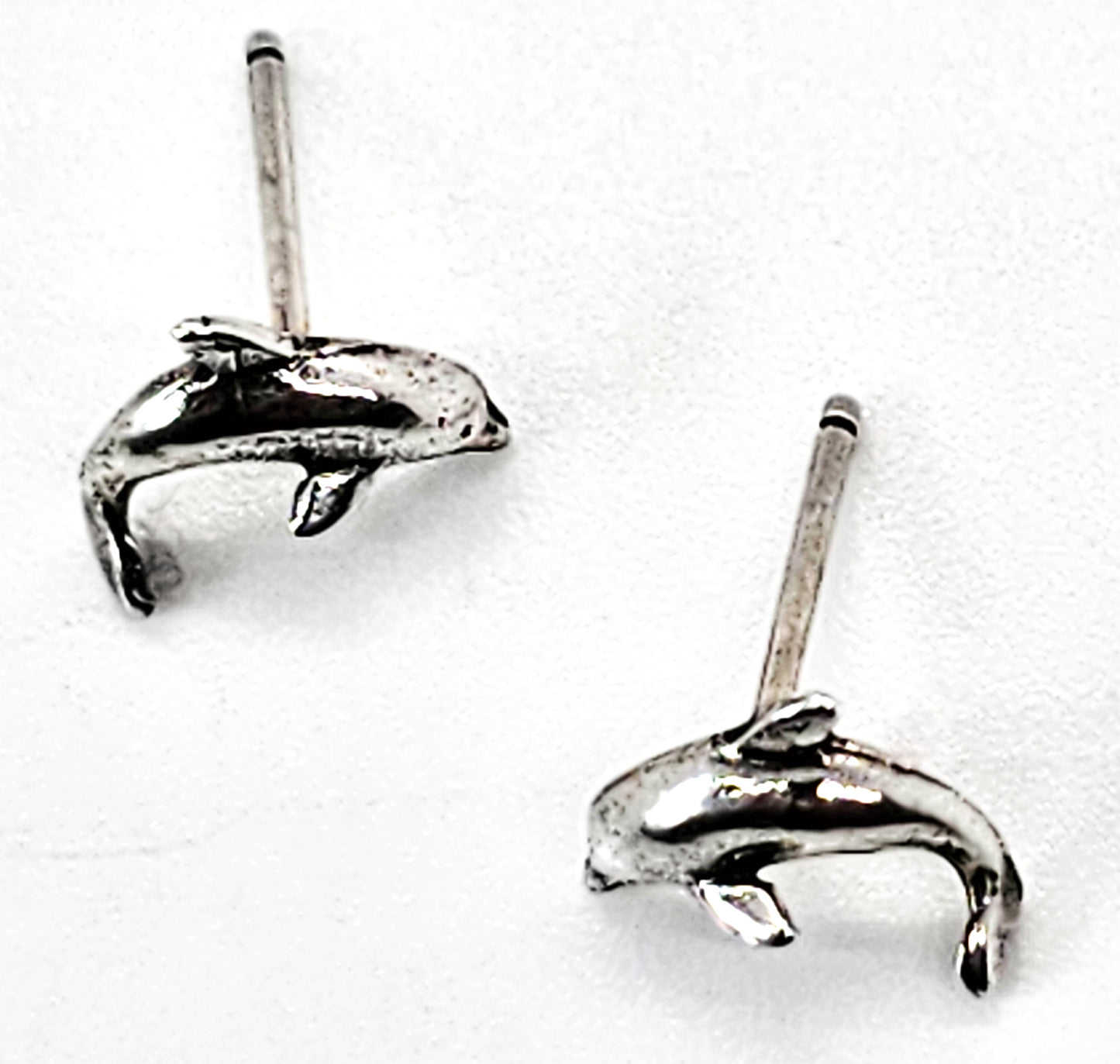 Jumping Dolphin vintage sterling silver stud earrings