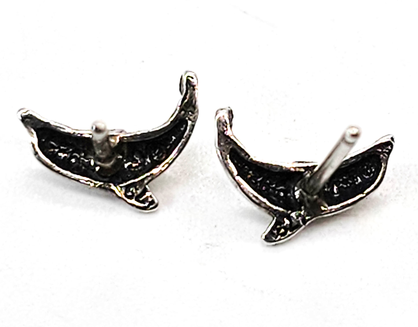 Jumping Dolphin vintage sterling silver stud earrings