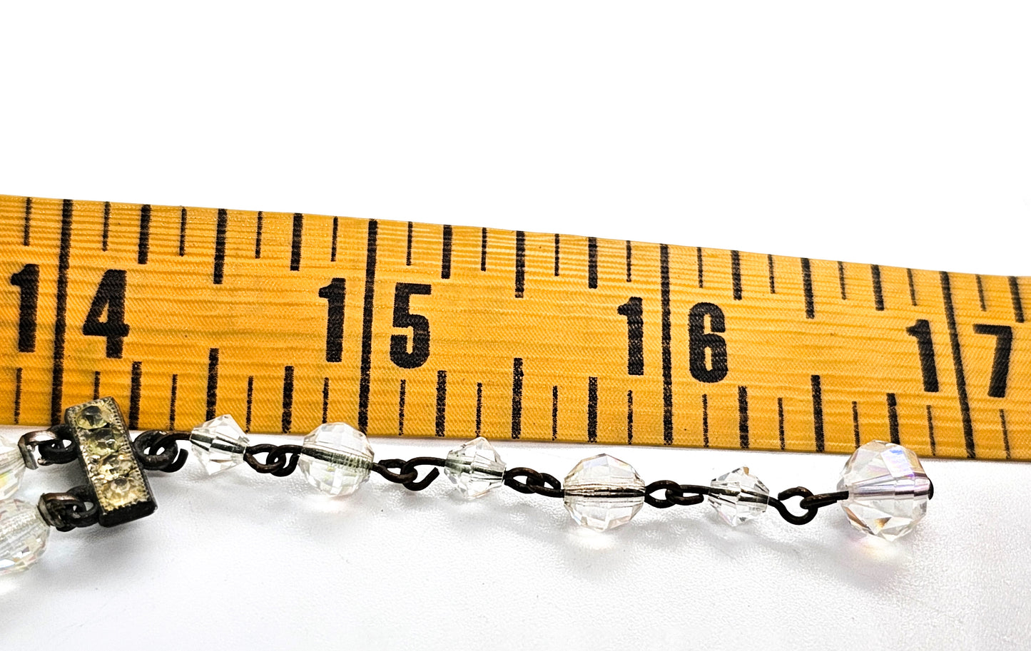 Austrian Crystal Aurora Borealis disco graduated double strand vintage necklace