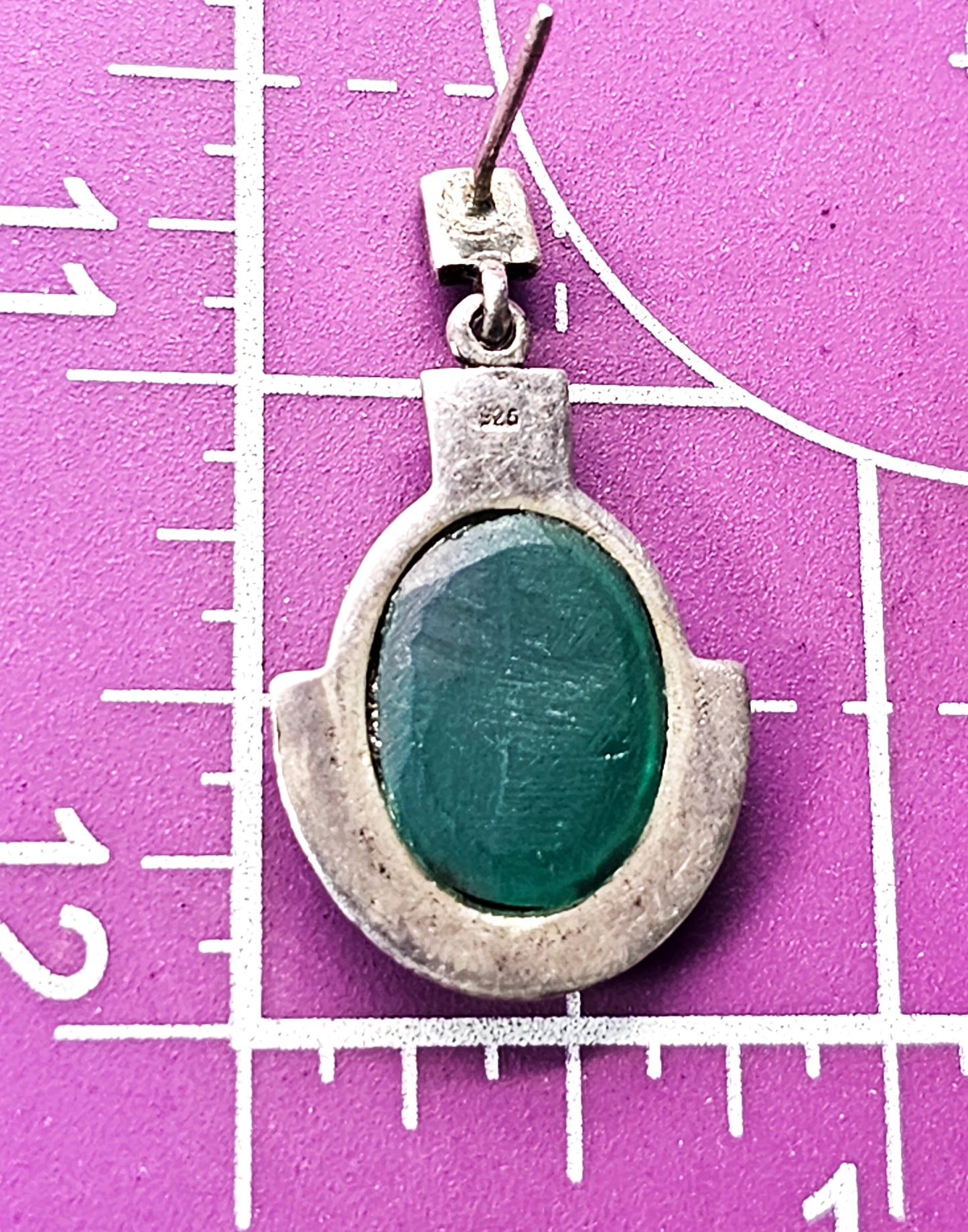 Art Deco Green Chalcedony and marcasite vintage sterling silver drop earrings