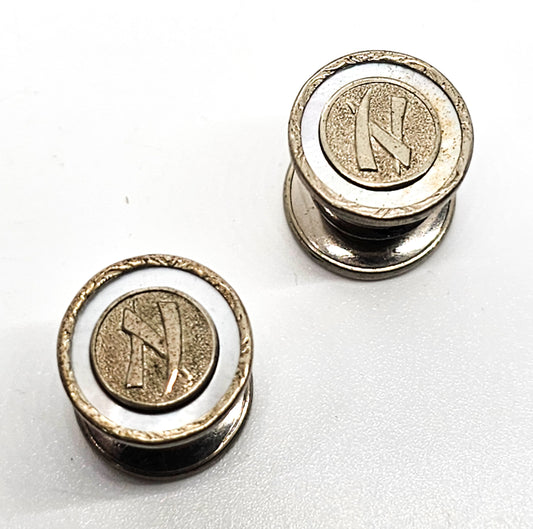 KUM-A-PART BAER & WILDE Art Deco Asian N Monogram Snap Cufflinks
