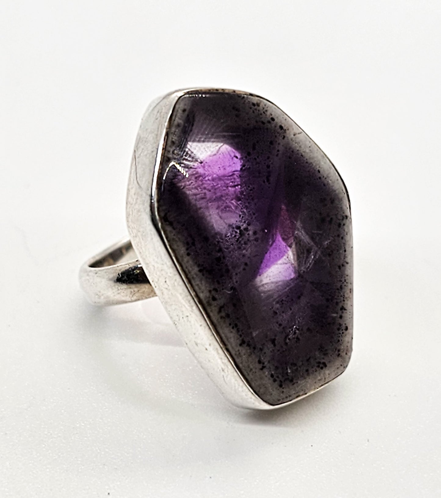 Arya Super Amethyst 23 signed sterling silver ring size 6.5