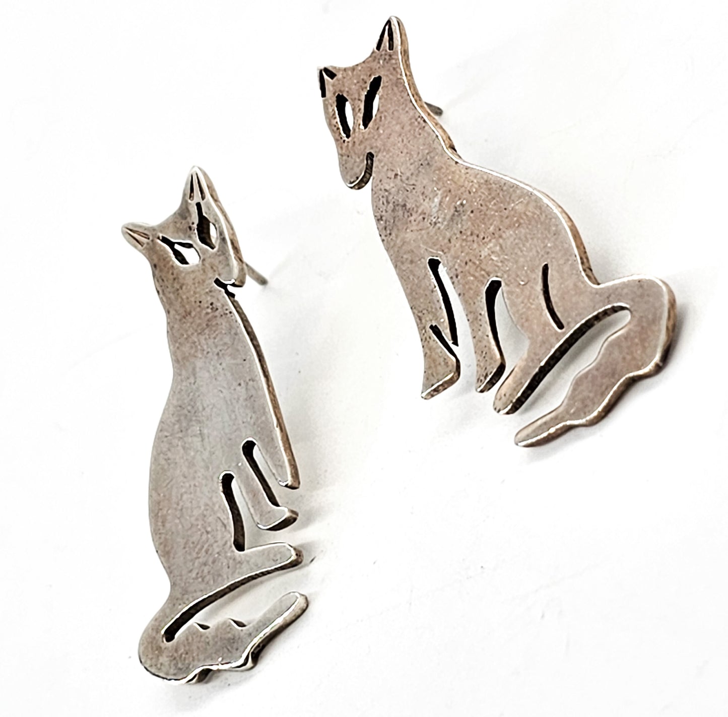 Silver Fox Taxco Mexico vintage sterling silver earrings TR-28
