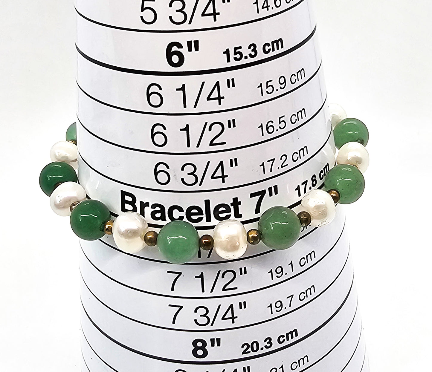 Nephrite Jade and White Freshwater Pearl 14k gold filled bracelet