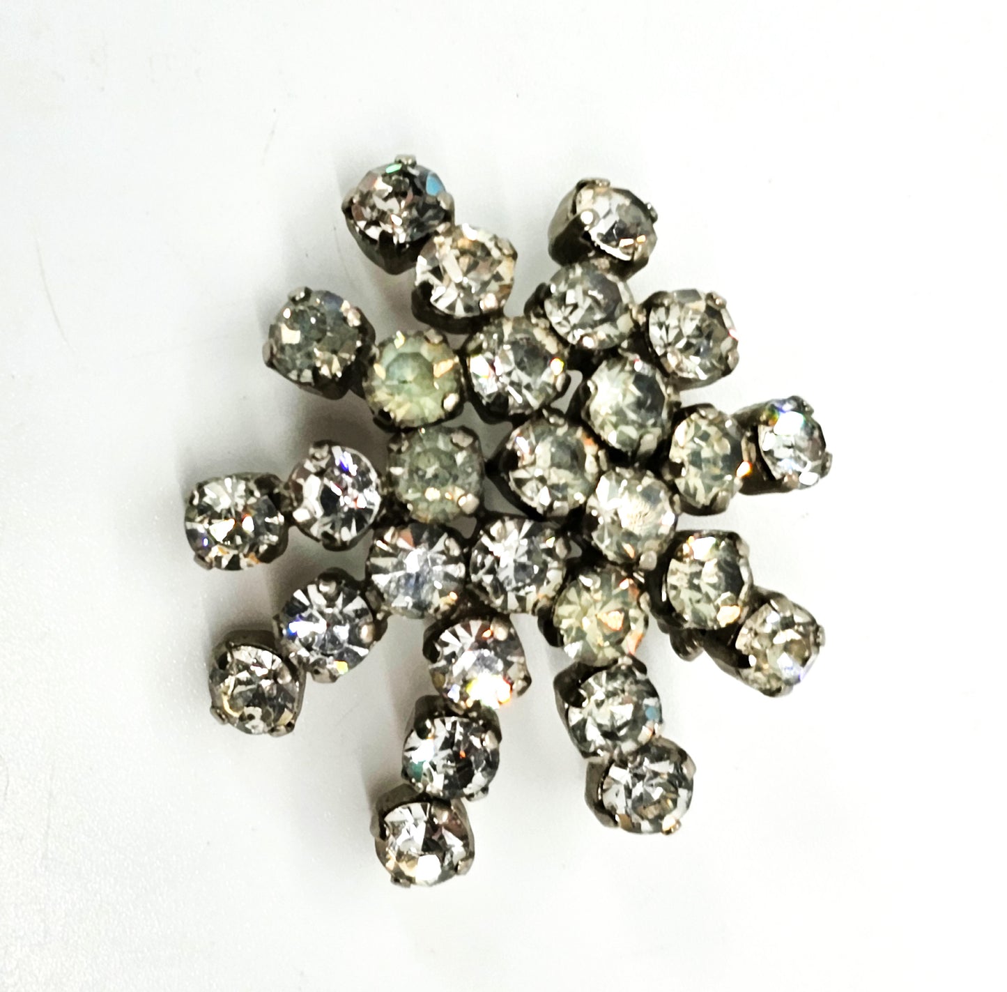 Atomic scatter clear rhinestone vintage retro 1960's brooch
