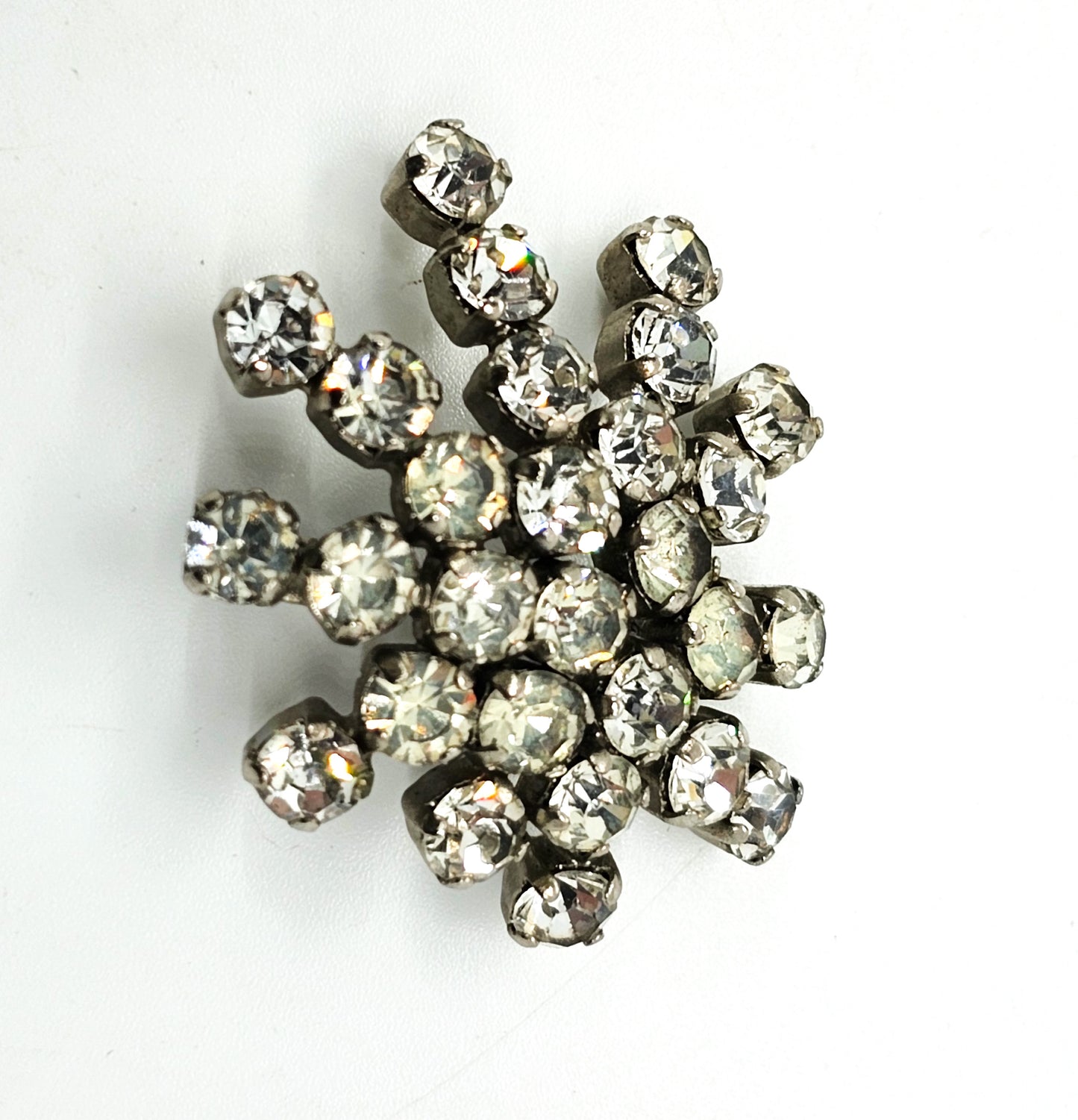 Atomic scatter clear rhinestone vintage retro 1960's brooch