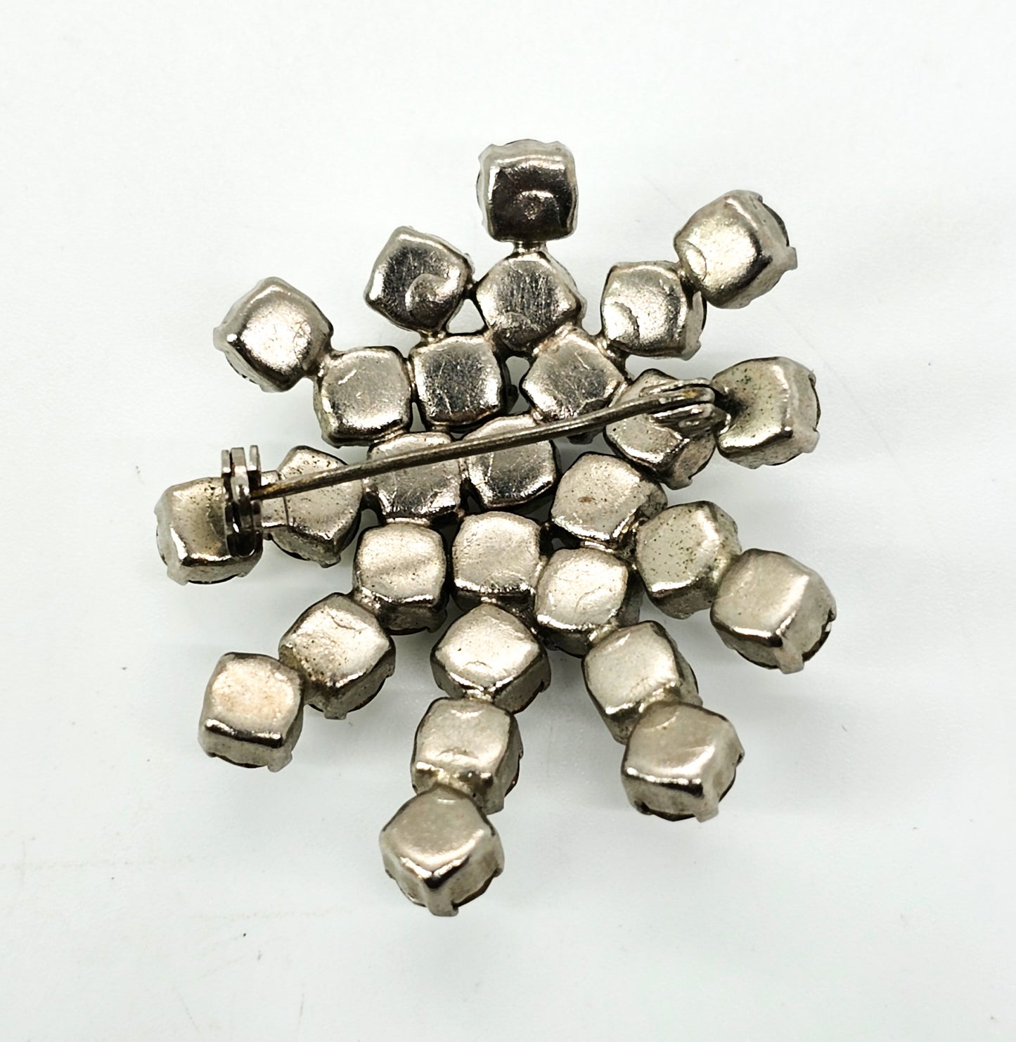 Atomic scatter clear rhinestone vintage retro 1960's brooch