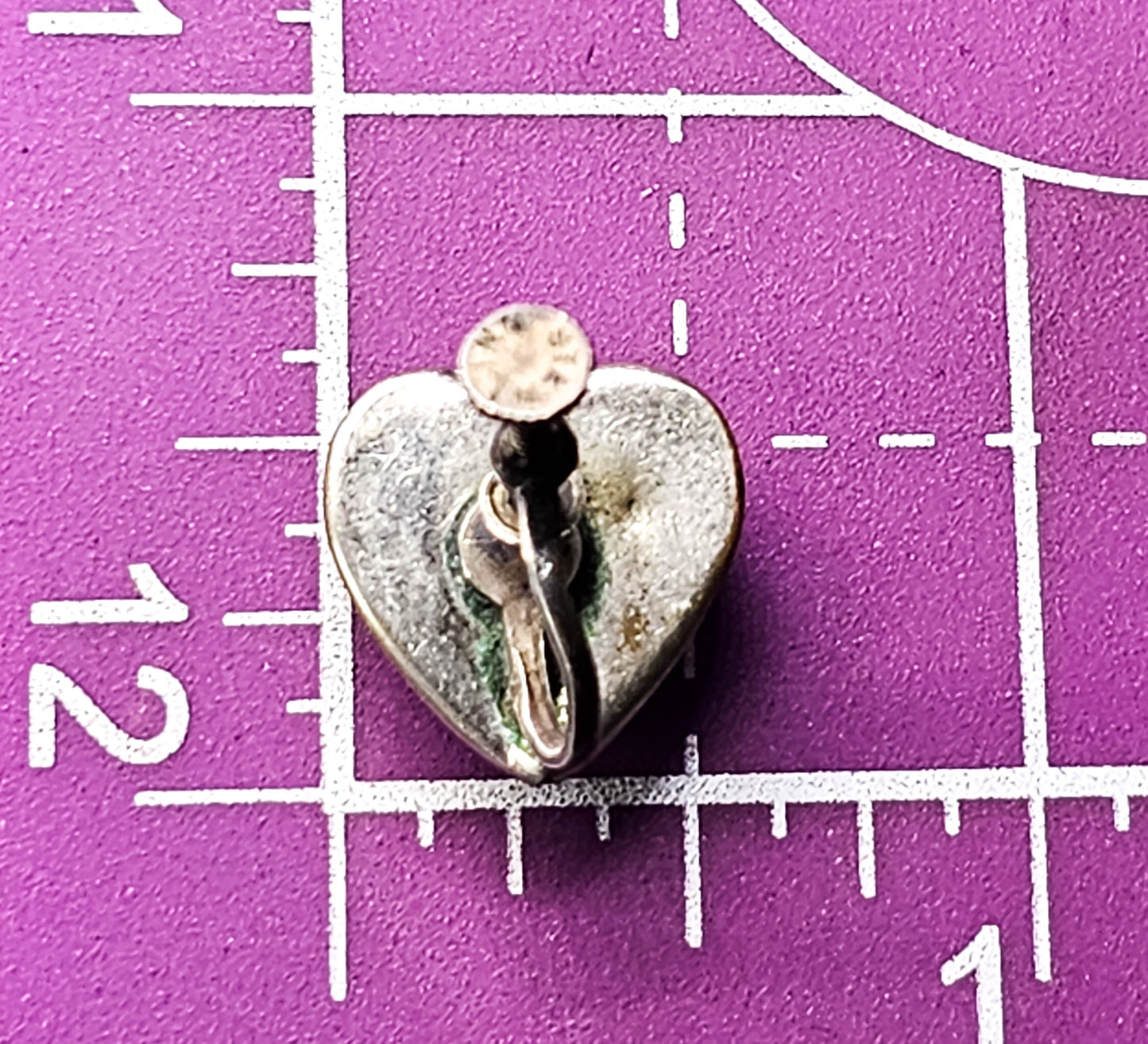 Butterfly wing palm tree beach vintage sterling silver screw back heart earrings