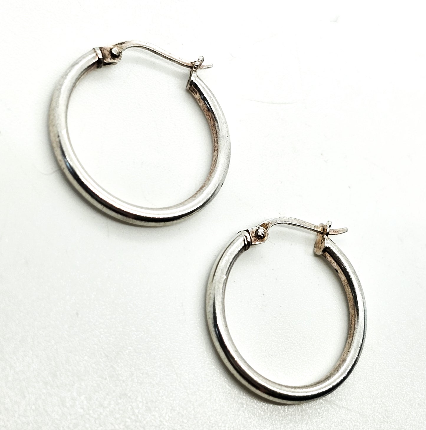 FAS sterling silver lever back 3/4ths of an inch signed vintage hoop earrings
