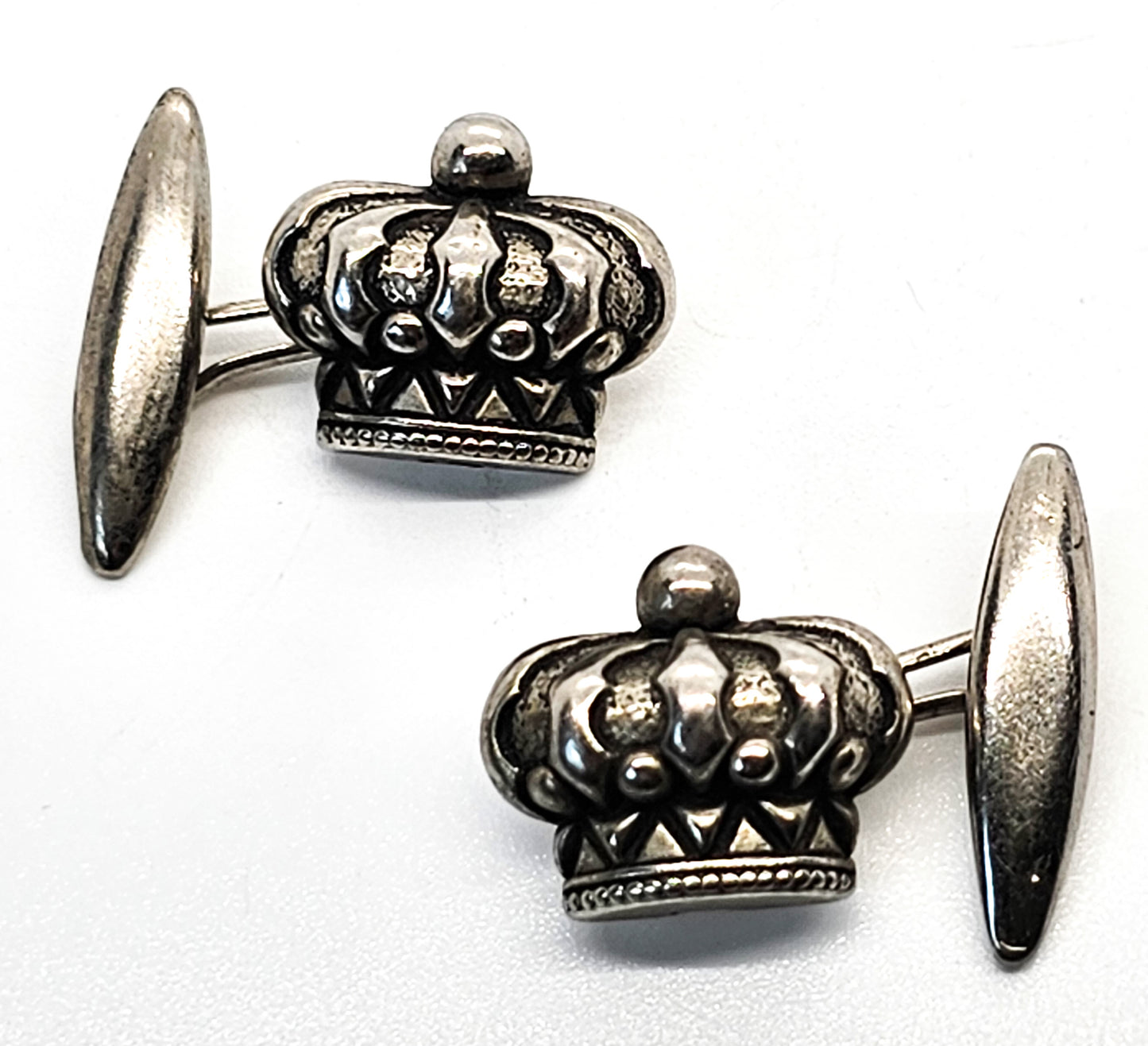 Heraldic crown royal confirmation vintage sterling silver cufflinks