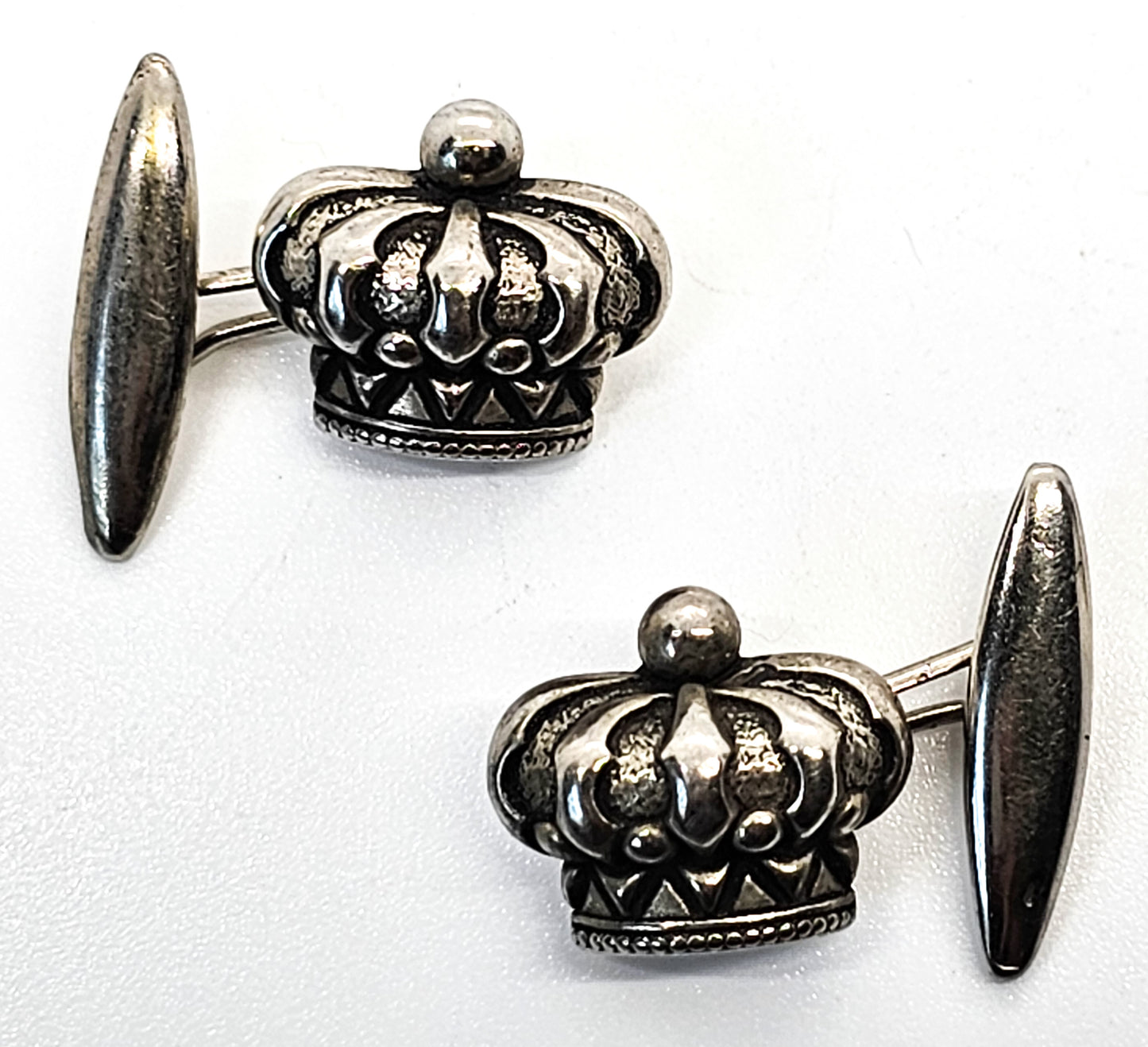 Heraldic crown royal confirmation vintage sterling silver cufflinks