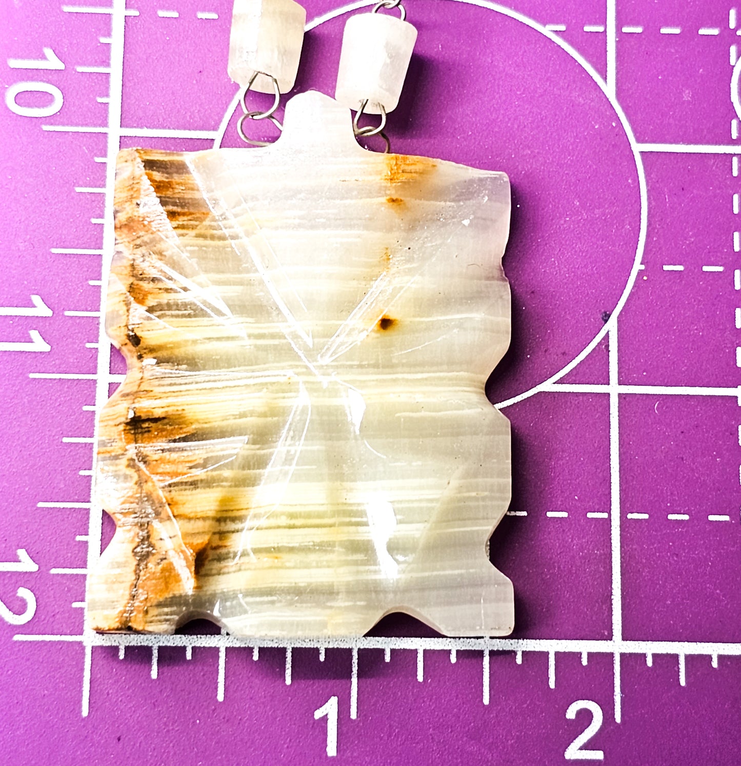 Mexican Carved Onyx mask vintage stone boho gemstone necklace