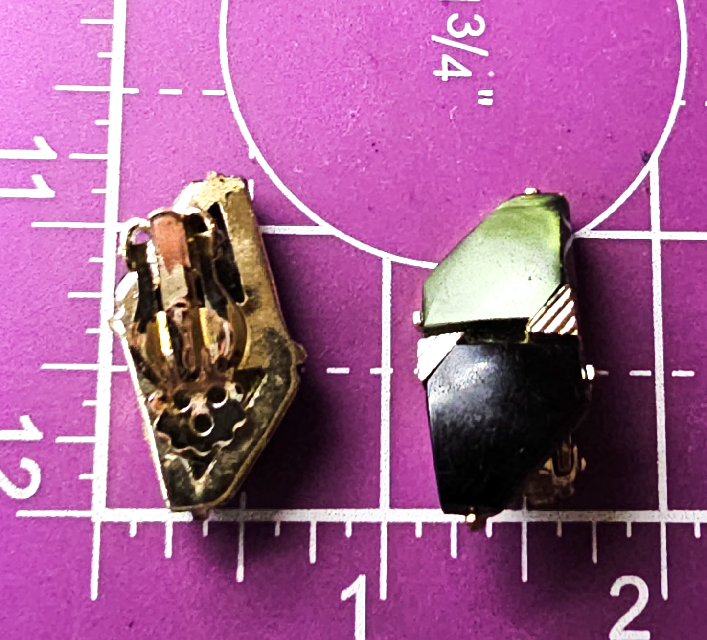 Black and green Lucite gold toned mid century vintage demi parure set