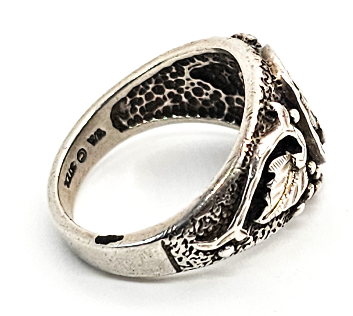 Wheeler Manufacturing grape leaf sterling silver vintage ring band size 9