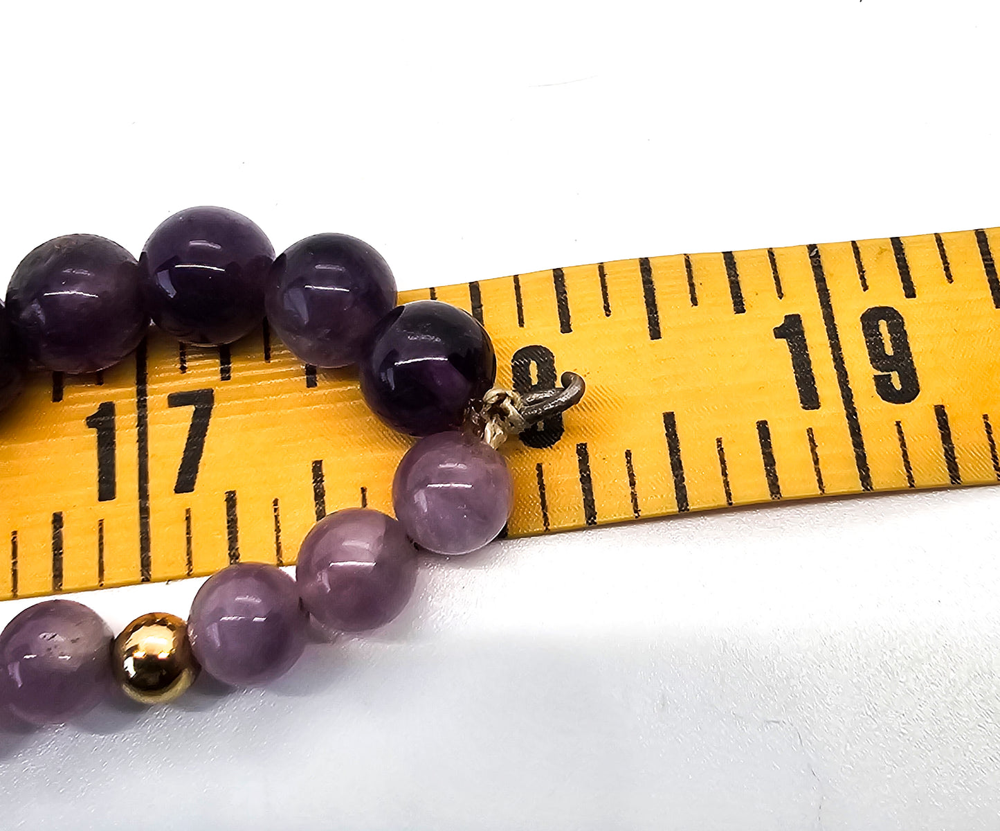 Amethyst double strand twisted two toned gold accented vintage beaded necklace
