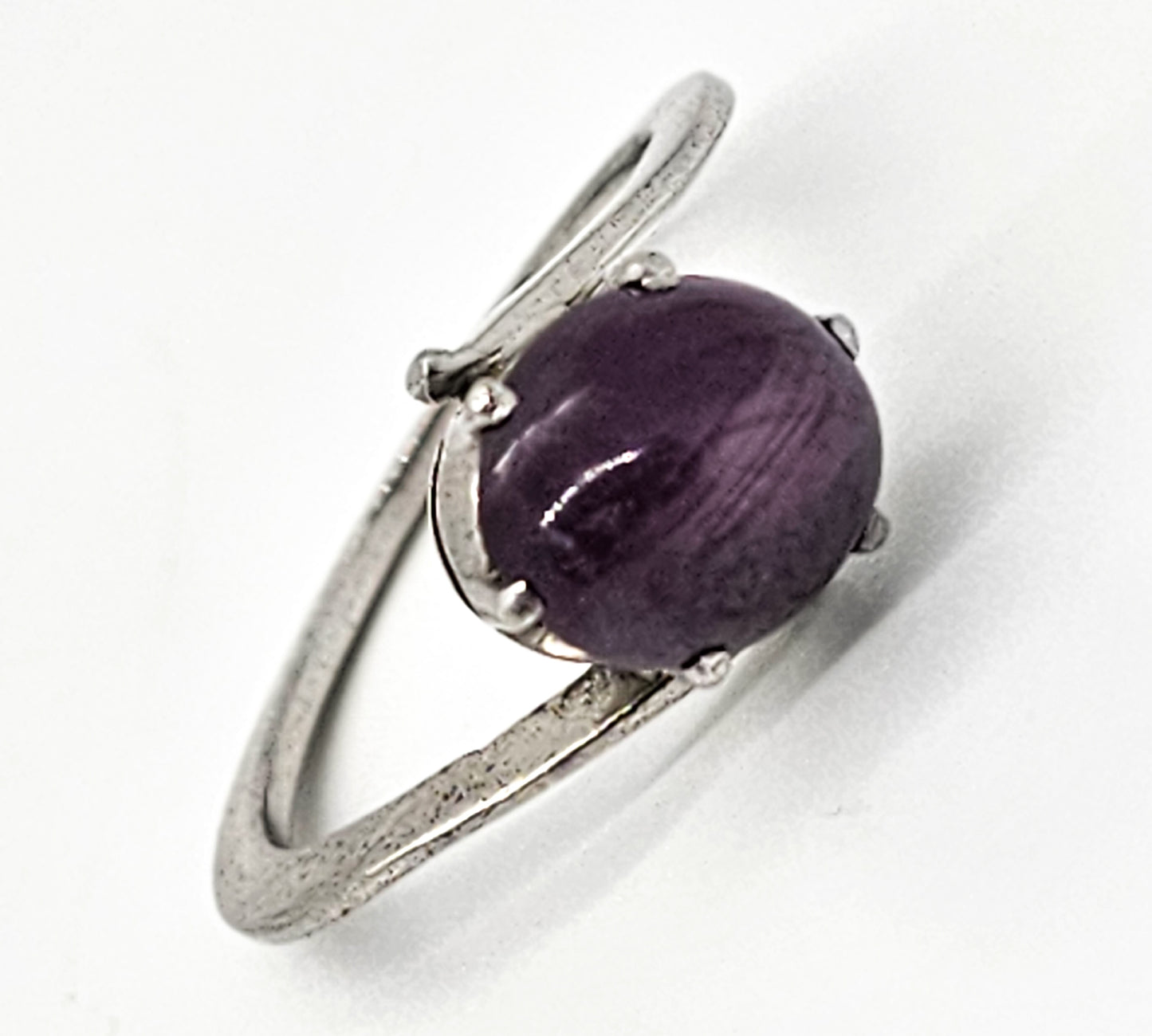 Star Ruby natural gemstone sterling silver vintage modernist ring size 9