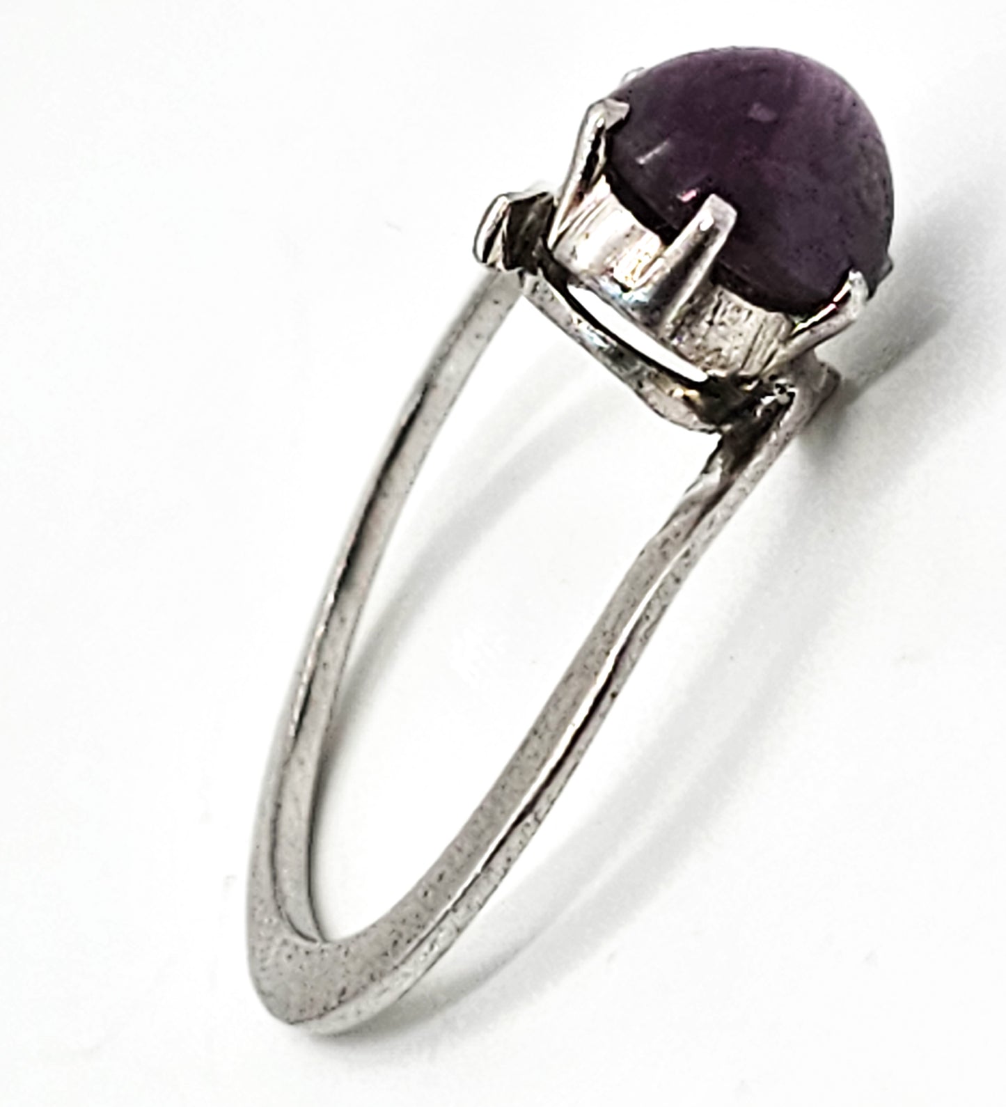 Star Ruby natural gemstone sterling silver vintage modernist ring size 9