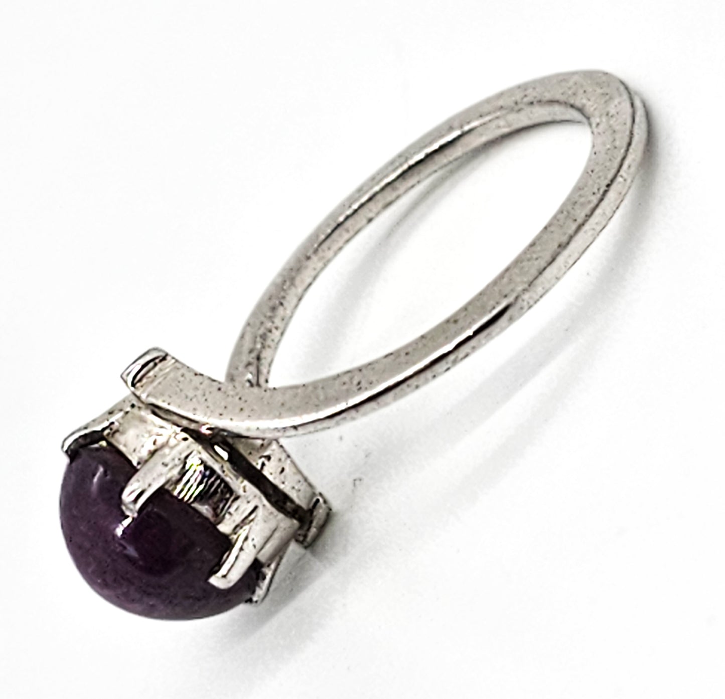 Star Ruby natural gemstone sterling silver vintage modernist ring size 9