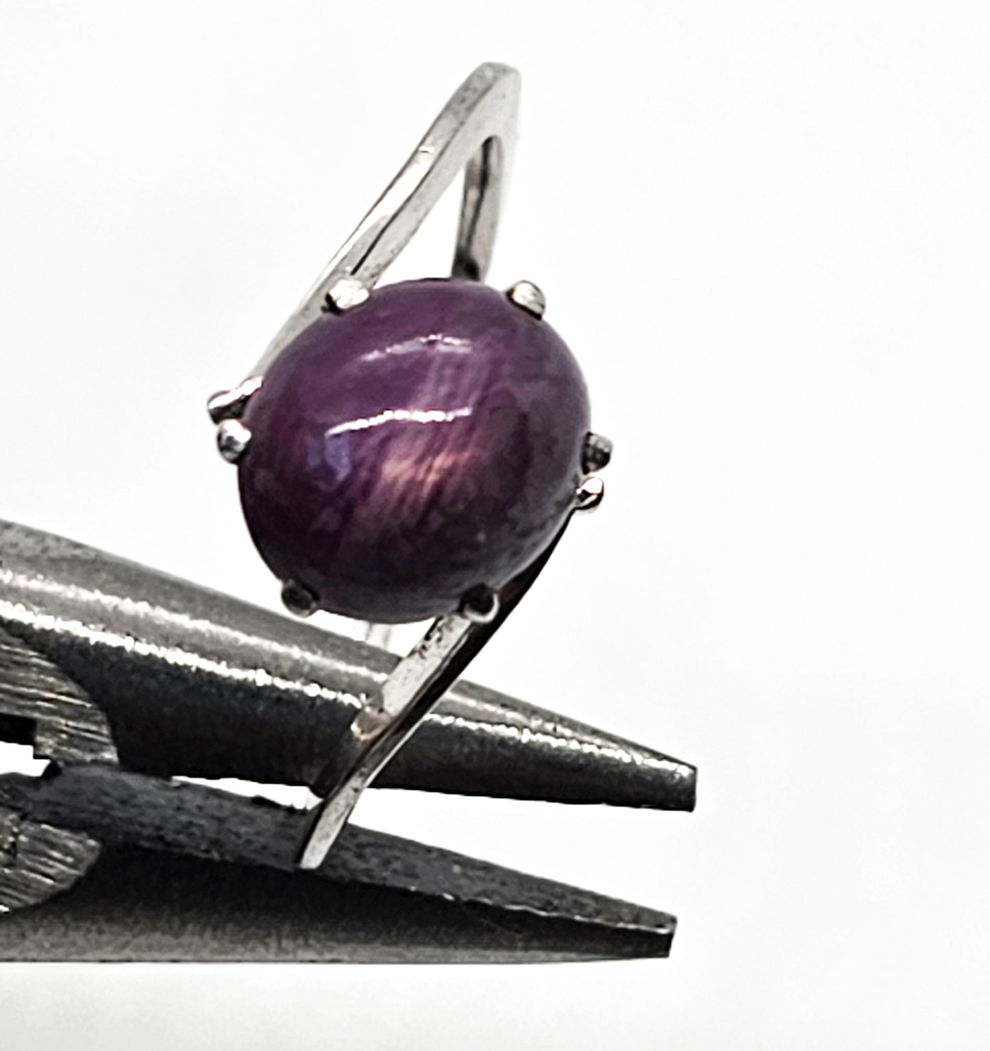 Star Ruby natural gemstone sterling silver vintage modernist ring size 9