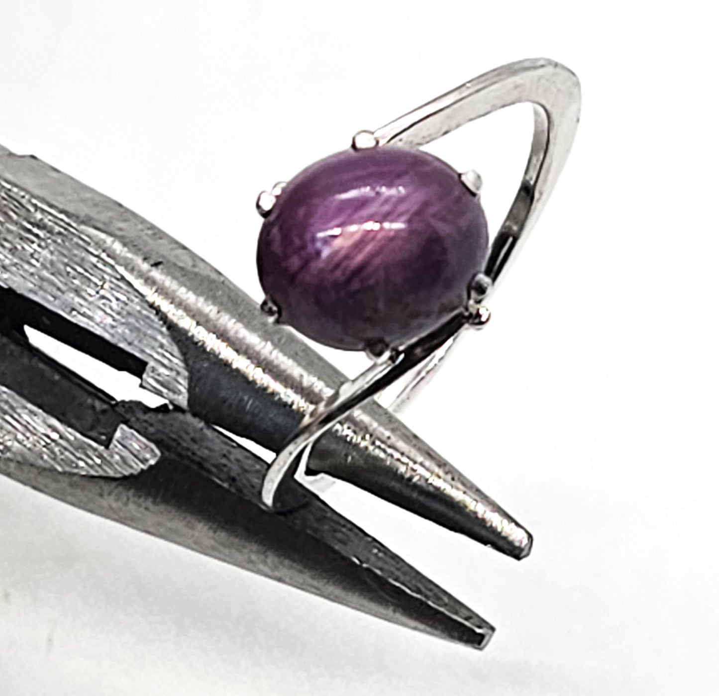Star Ruby natural gemstone sterling silver vintage modernist ring size 9