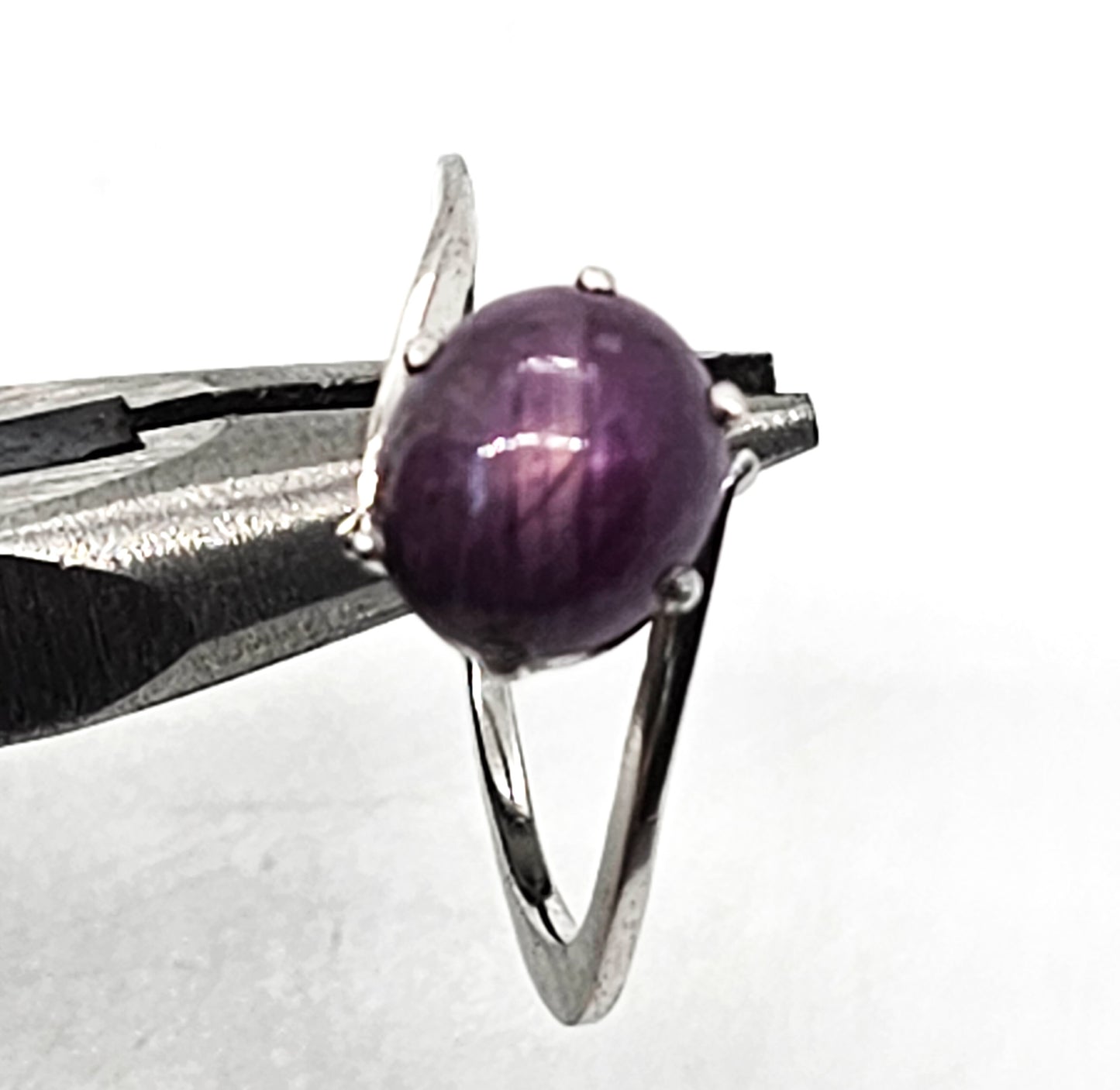 Star Ruby natural gemstone sterling silver vintage modernist ring size 9