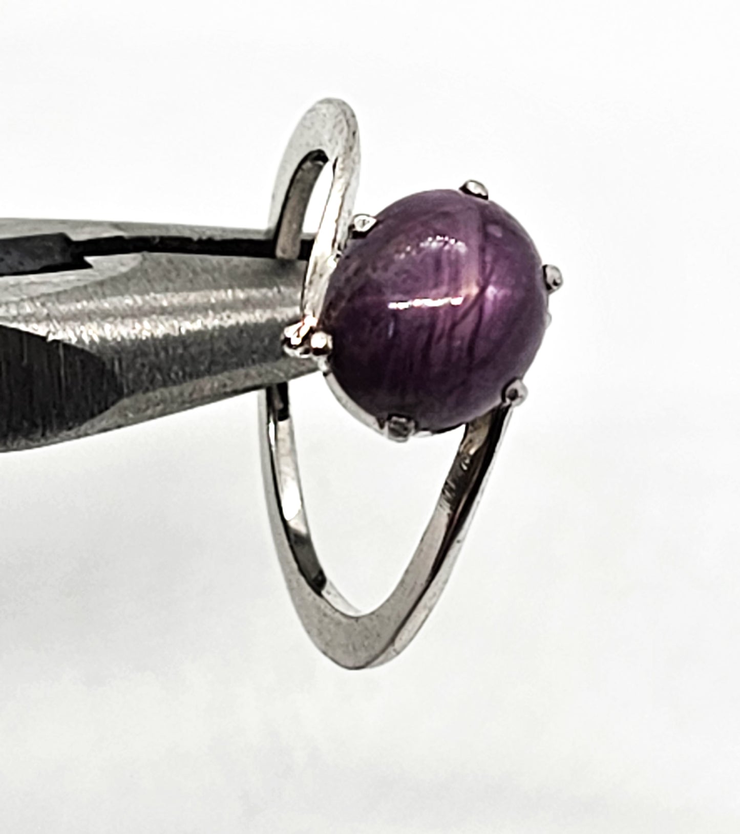 Star Ruby natural gemstone sterling silver vintage modernist ring size 9