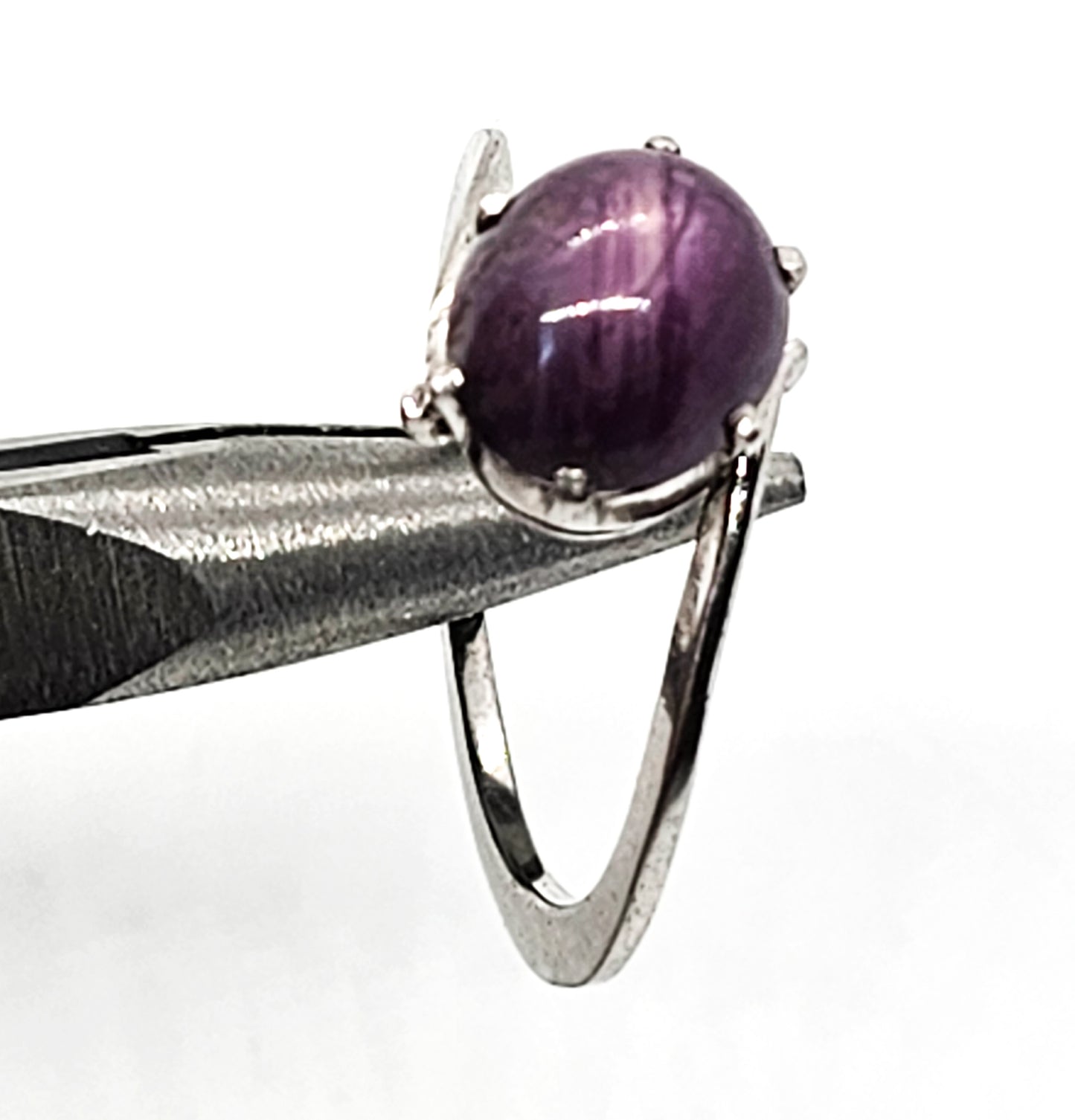 Star Ruby natural gemstone sterling silver vintage modernist ring size 9