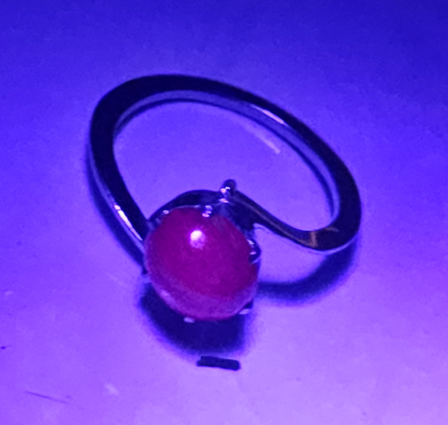 Star Ruby natural gemstone sterling silver vintage modernist ring size 9