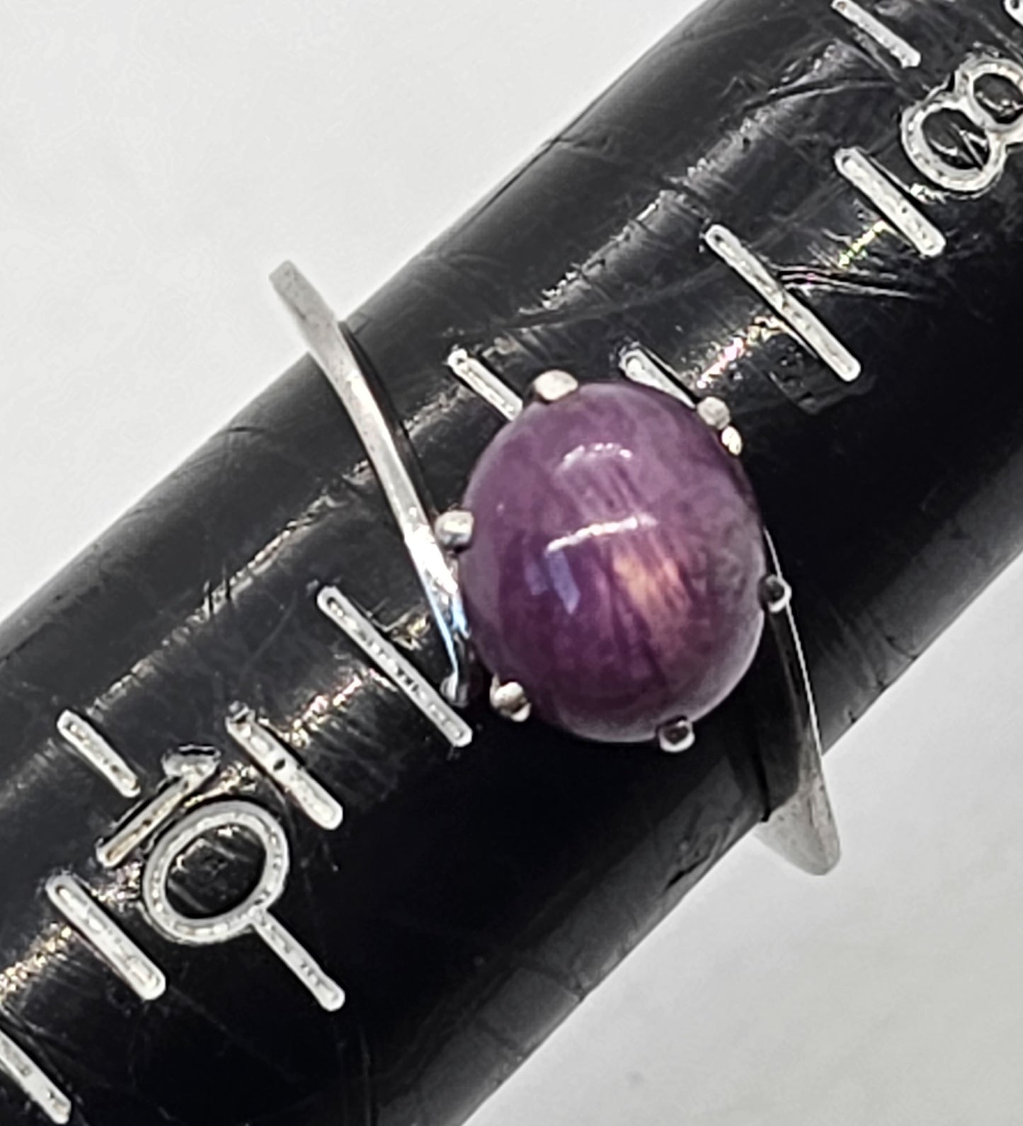 Star Ruby natural gemstone sterling silver vintage modernist ring size 9