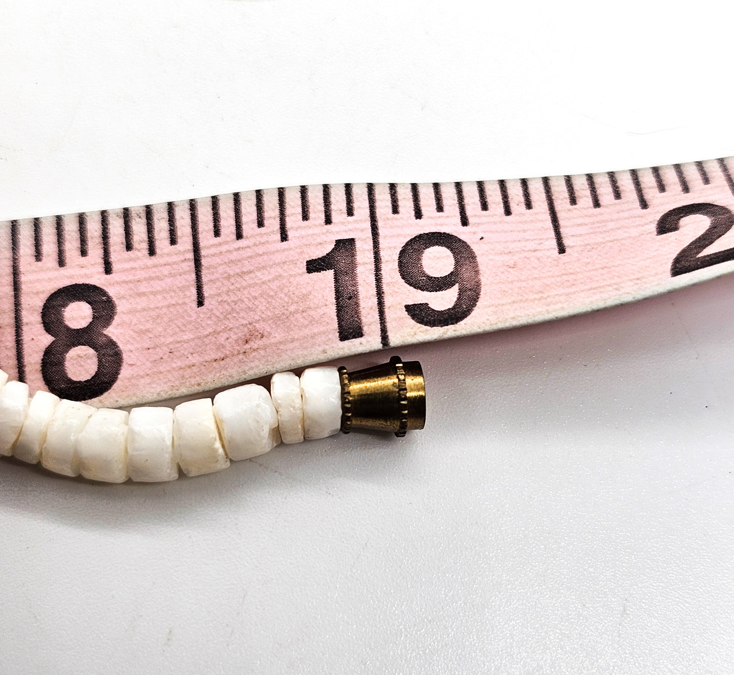 Retro white puka shell and pink dyed shell vintage surfer skater necklace