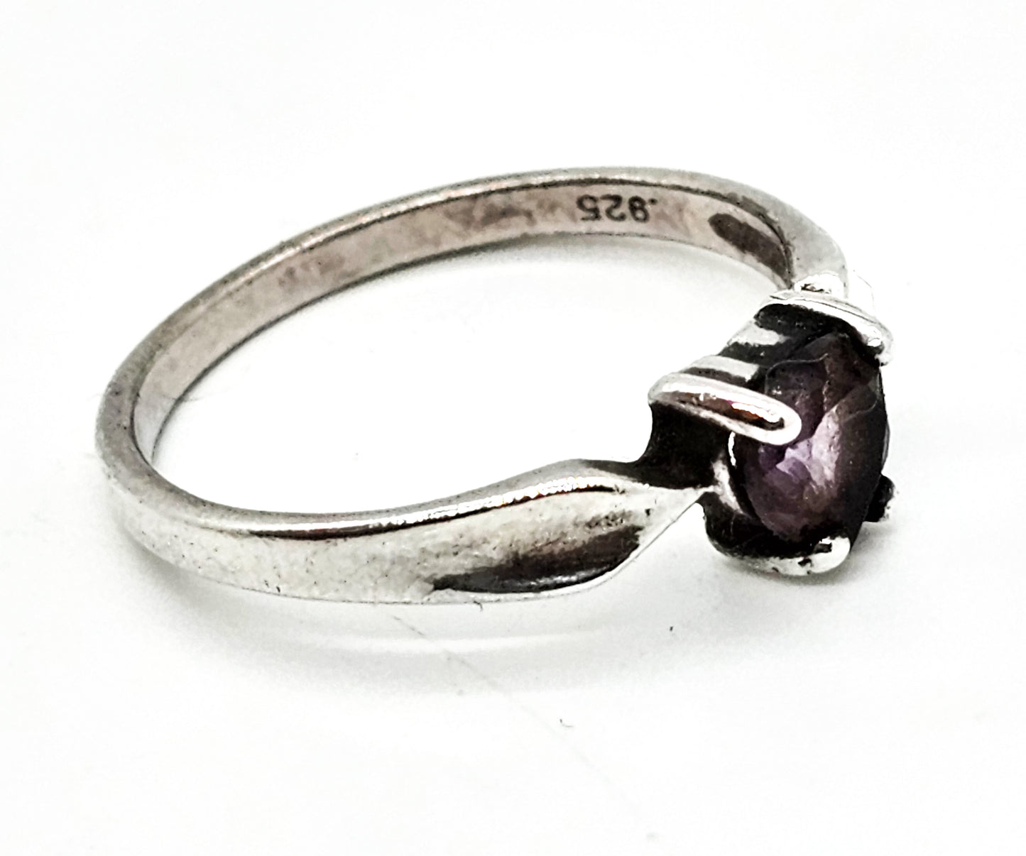 Dakota West Shube Purple amethyst gemstone heart vintage sterling silver ring size 8
