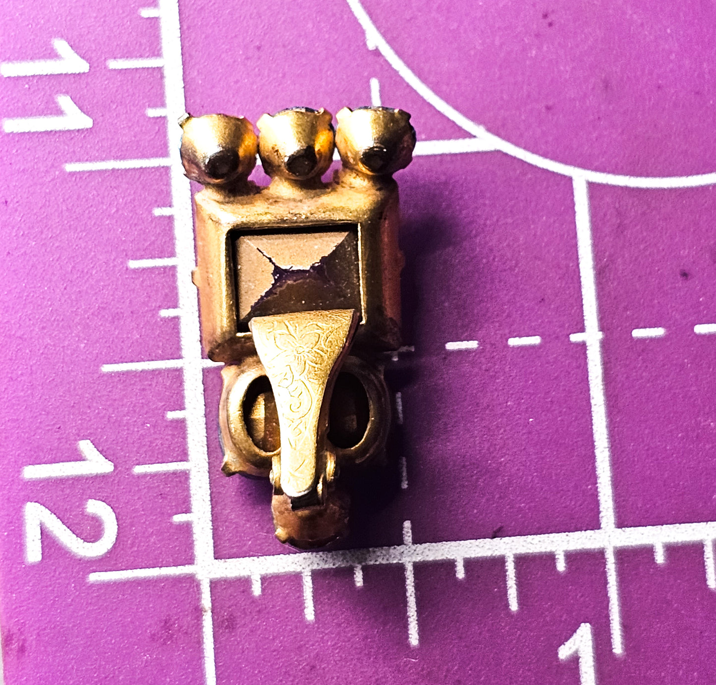 Aqua blue and white rhinestone gold toned mid century vintage clip on earrings