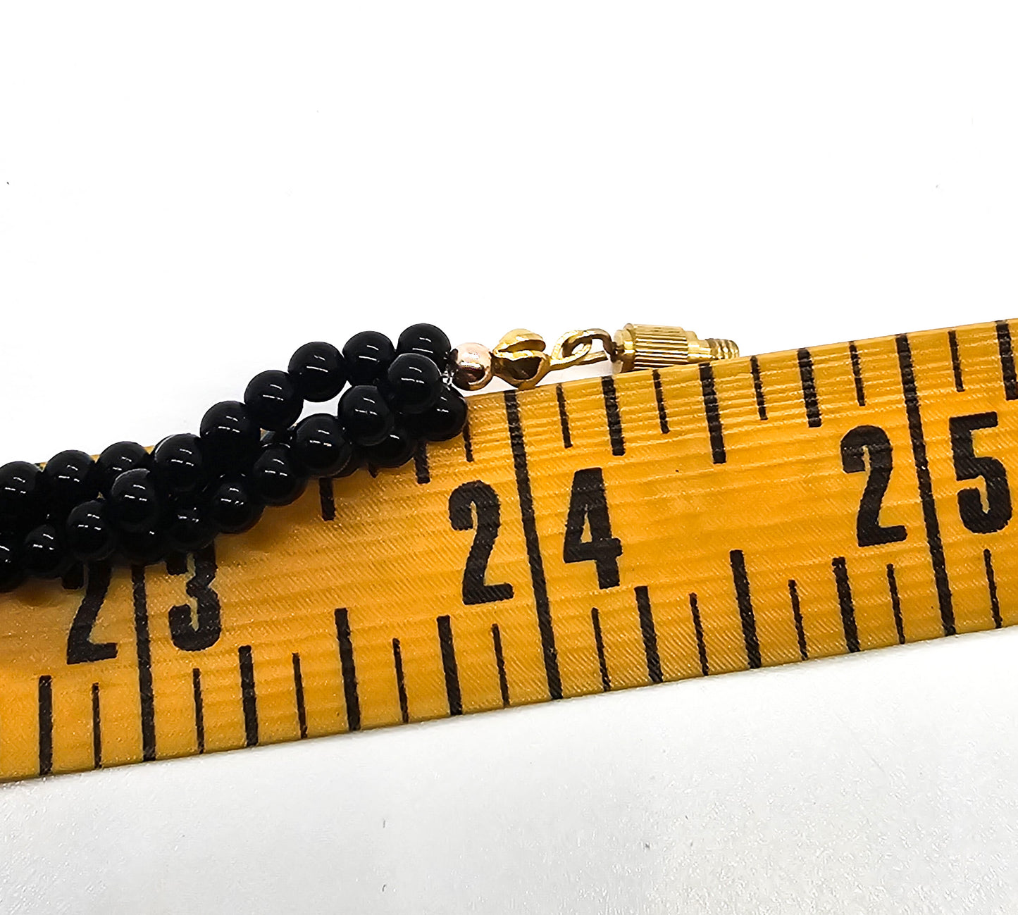 Black onyx twisted gemstone genuine pearl and coral vintage beaded necklace