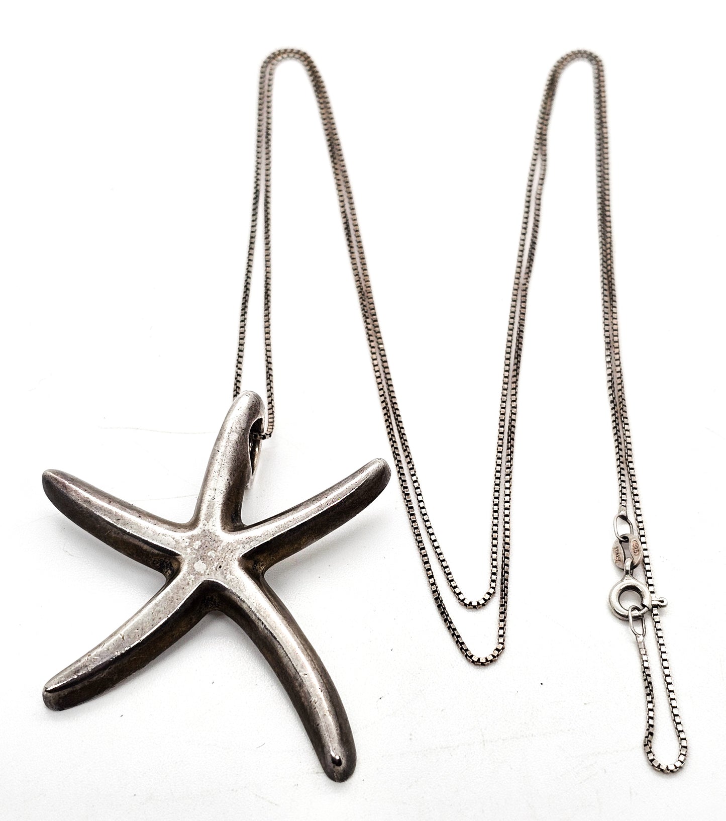 Starfish JRI Mexico signed vintage sterling silver Ocean sea life mermaid necklace
