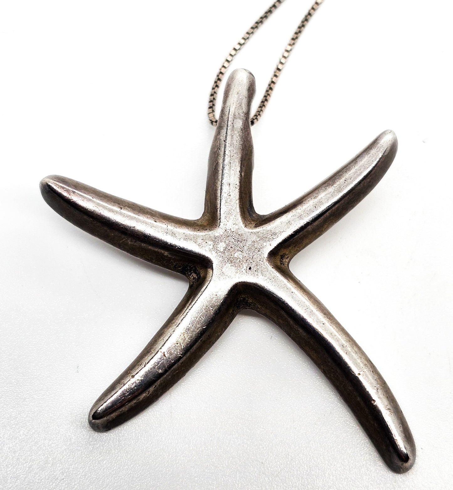 Starfish JRI Mexico signed vintage sterling silver Ocean sea life mermaid necklace