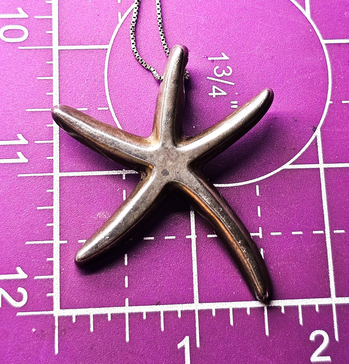 Starfish JRI Mexico signed vintage sterling silver Ocean sea life mermaid necklace