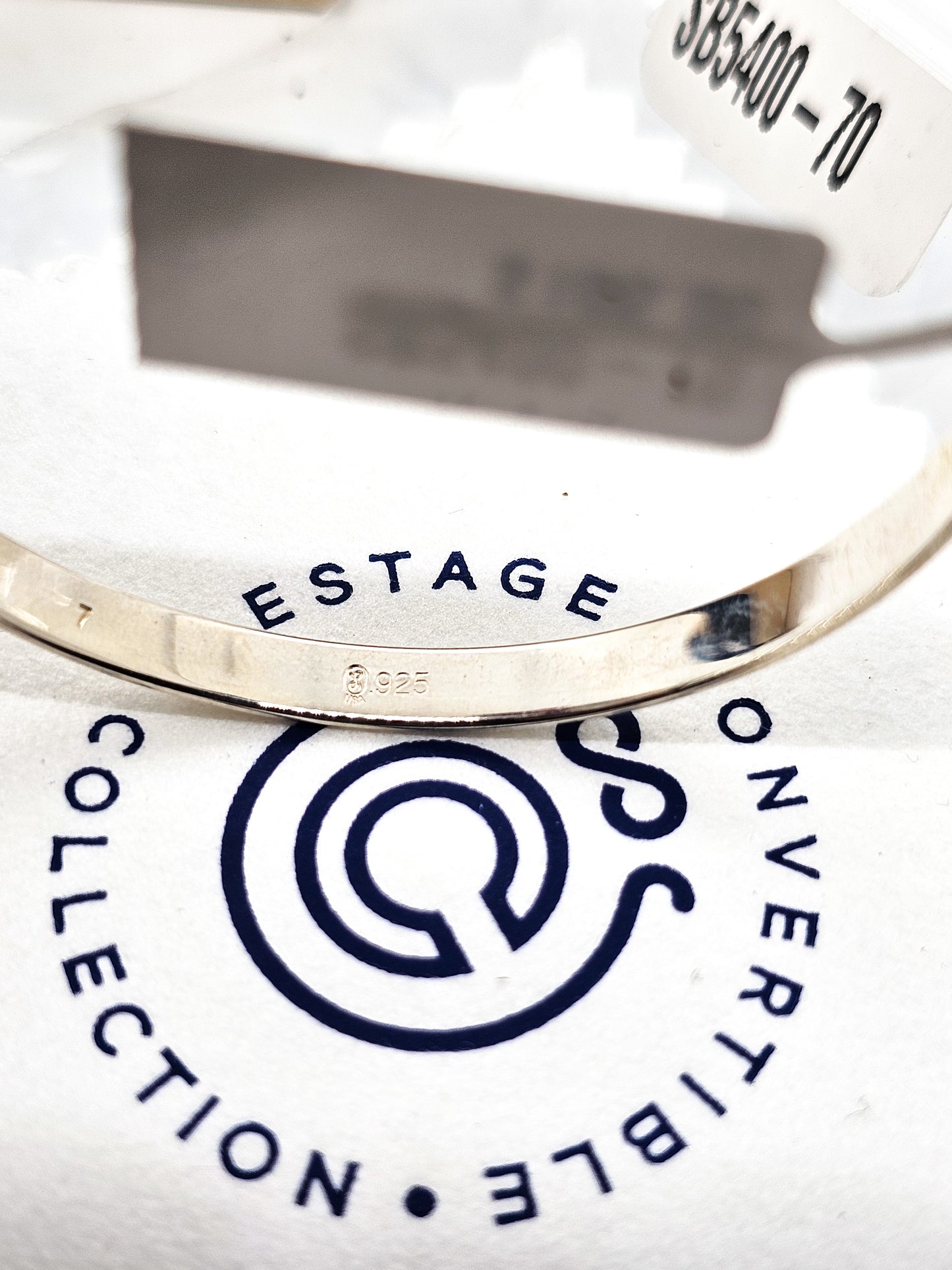 LeStage Narrow 7.0 Convertible sterling silver bracelet sapphire heart clasp NIB