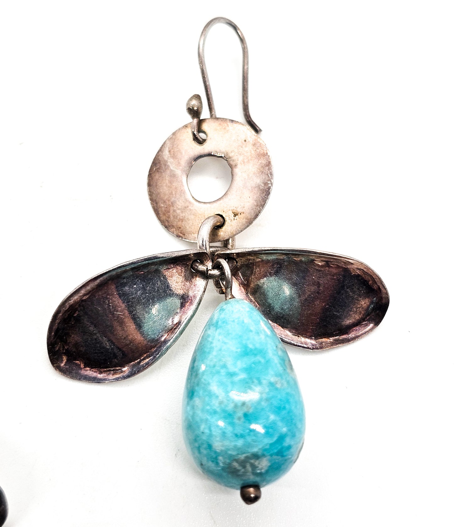 Peruvian amazonite sterling silver figural whimsical person handcrafted earrings