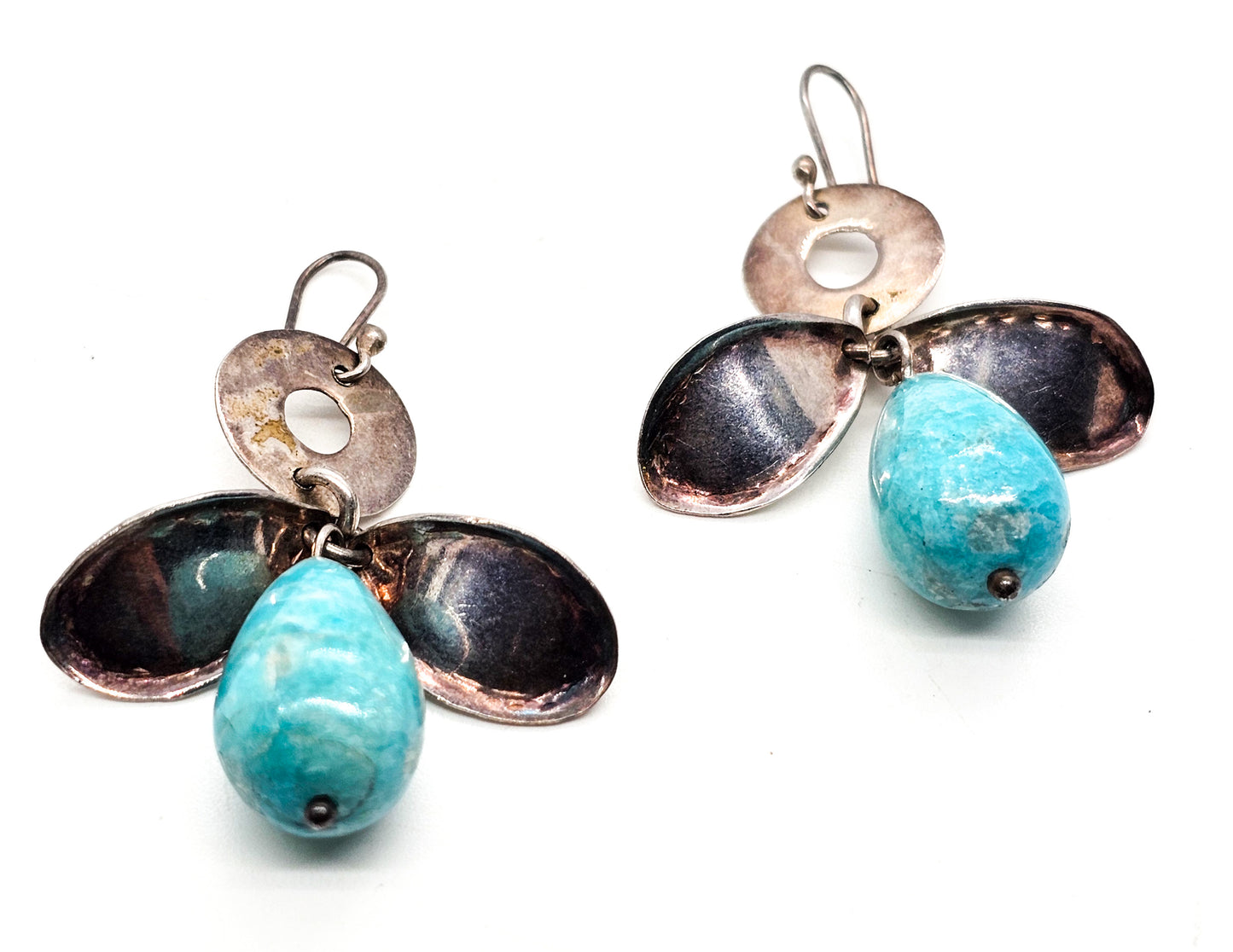 Peruvian amazonite sterling silver figural whimsical person handcrafted earrings